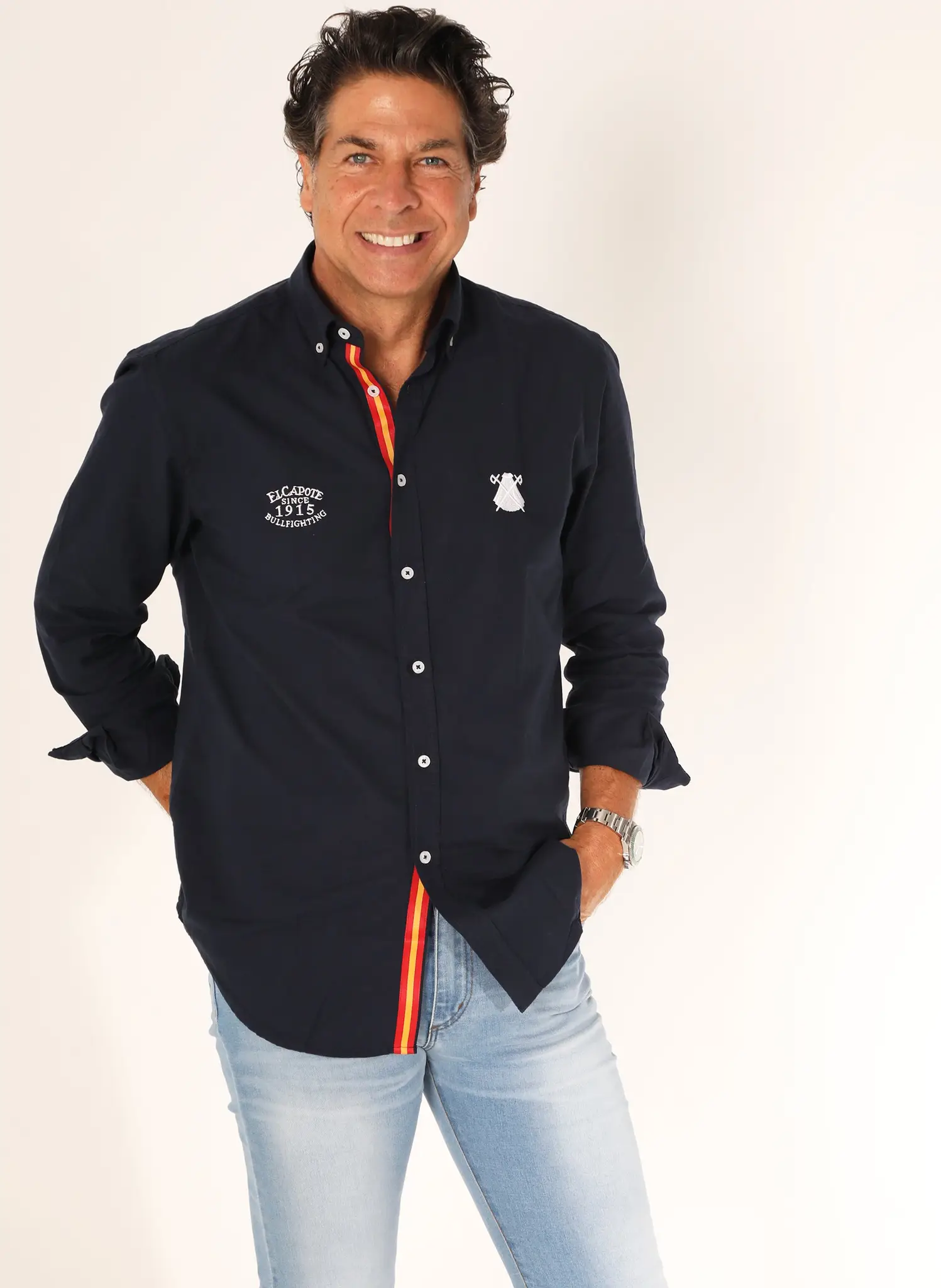 Camisa Azul Marino Regata España Hombre - Image 3