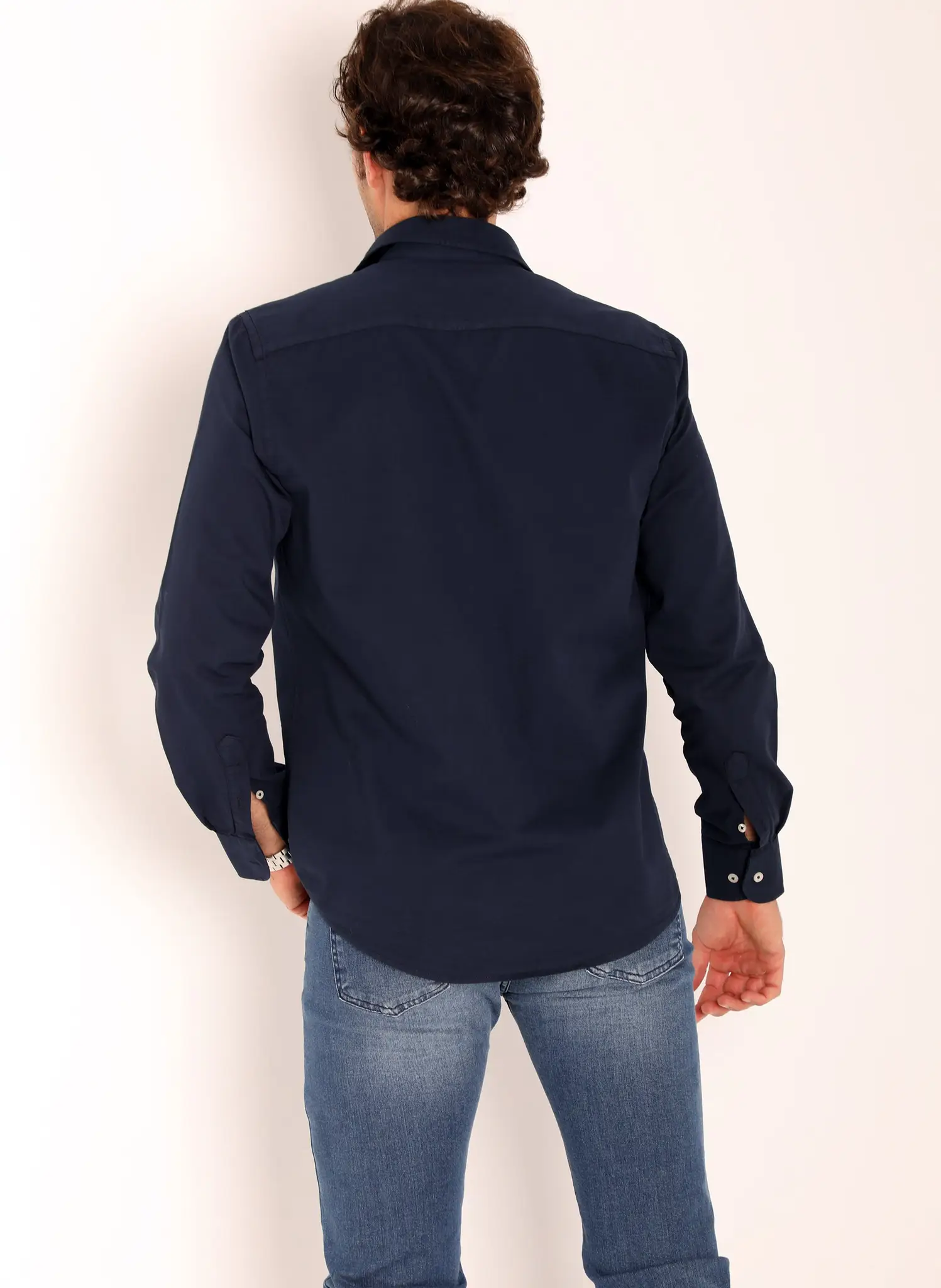 Camisa Sarga Marino Logo España Hombre - Image 3