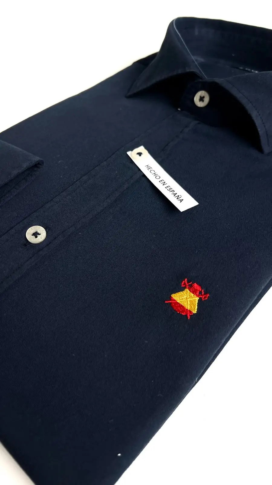 Camisa Sarga Marino Logo España Hombre - Image 4