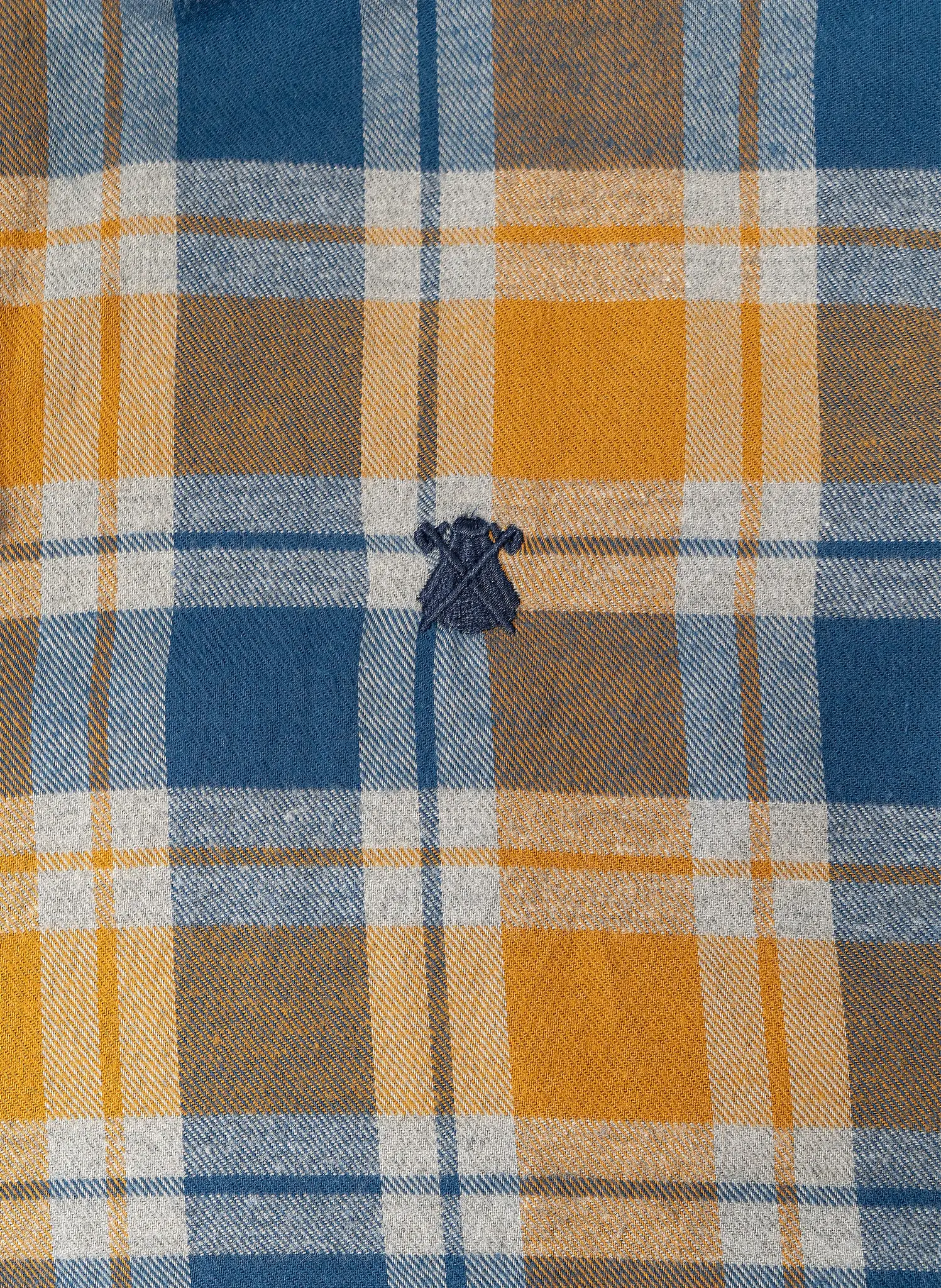Camisa Villela Cuadros Azules/Mostaza Hombre - Image 3