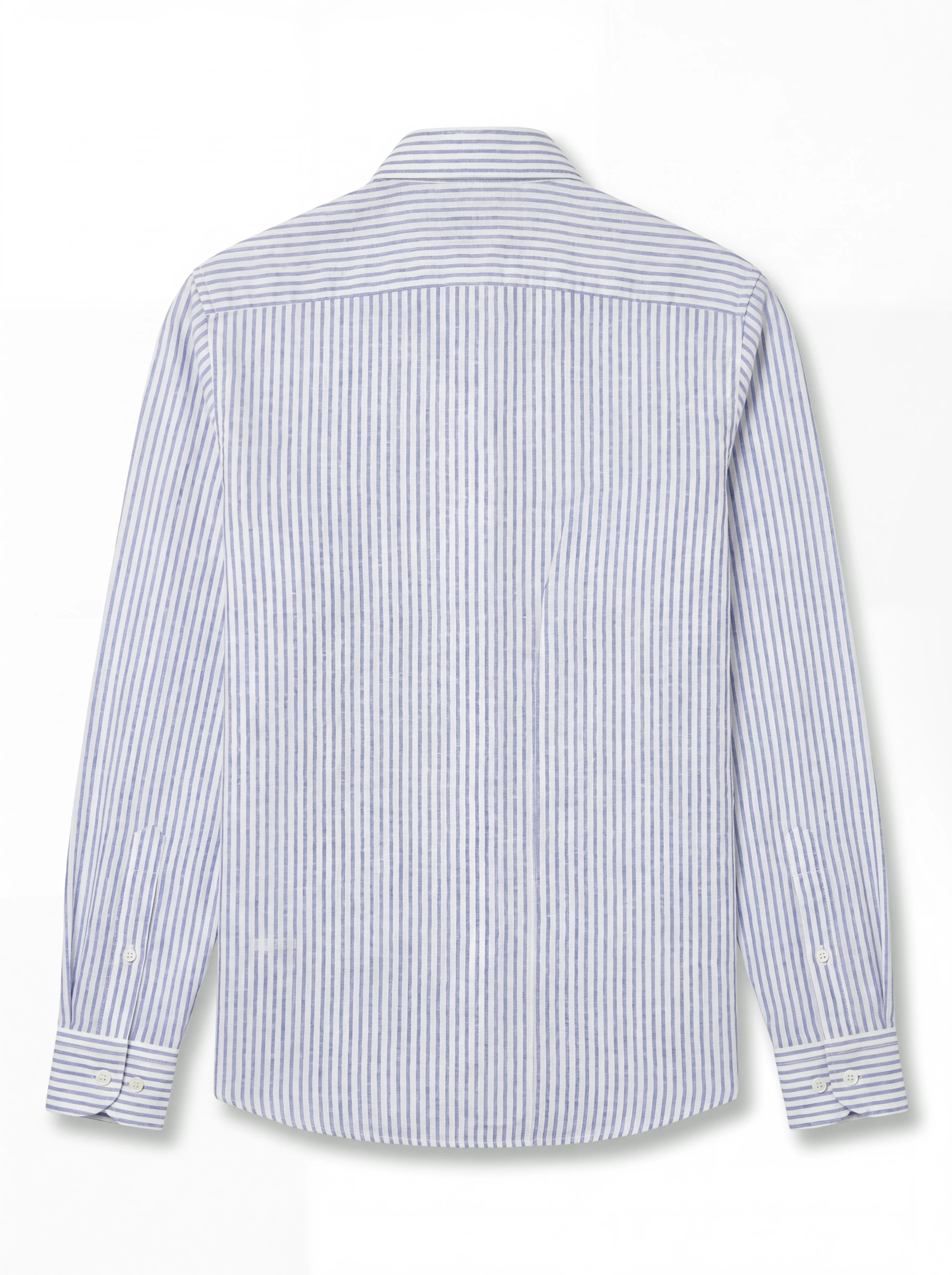 Camisa Lino Azul Rayas Hombre - Image 4