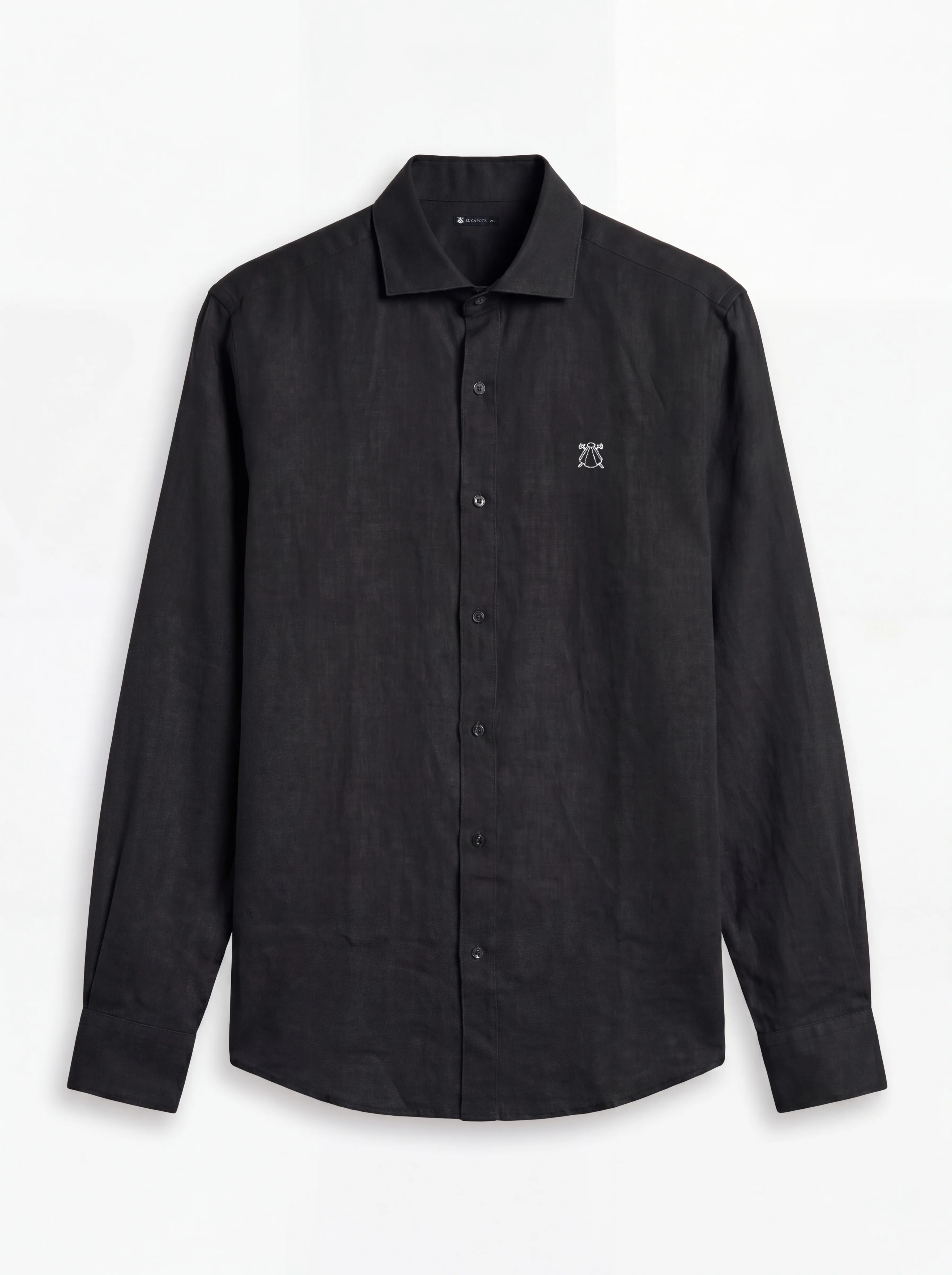 Camisa Negra Lino Hombre - Image 2