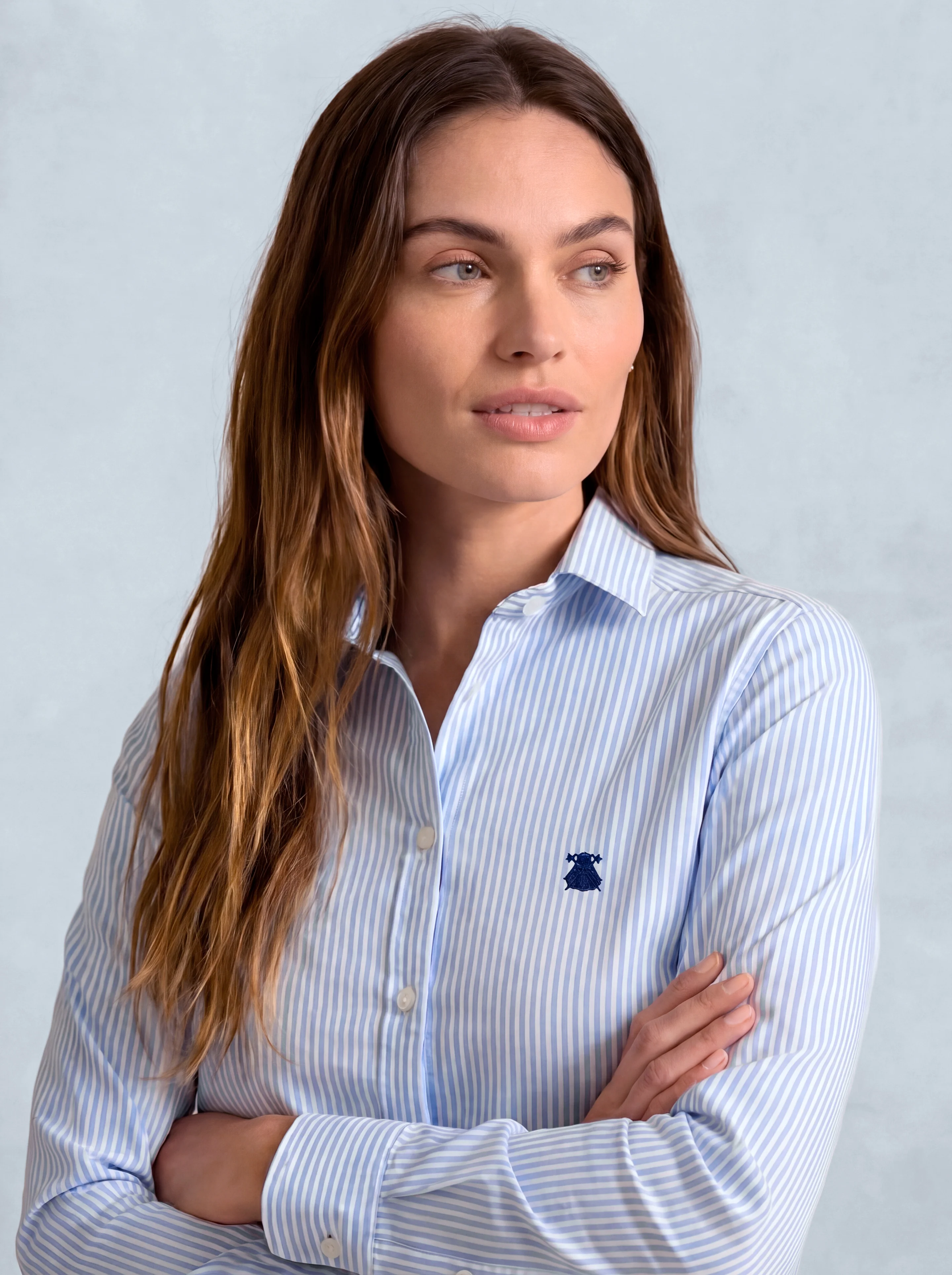 Camisa Rayas Cuello Italiano Mujer - Image 3