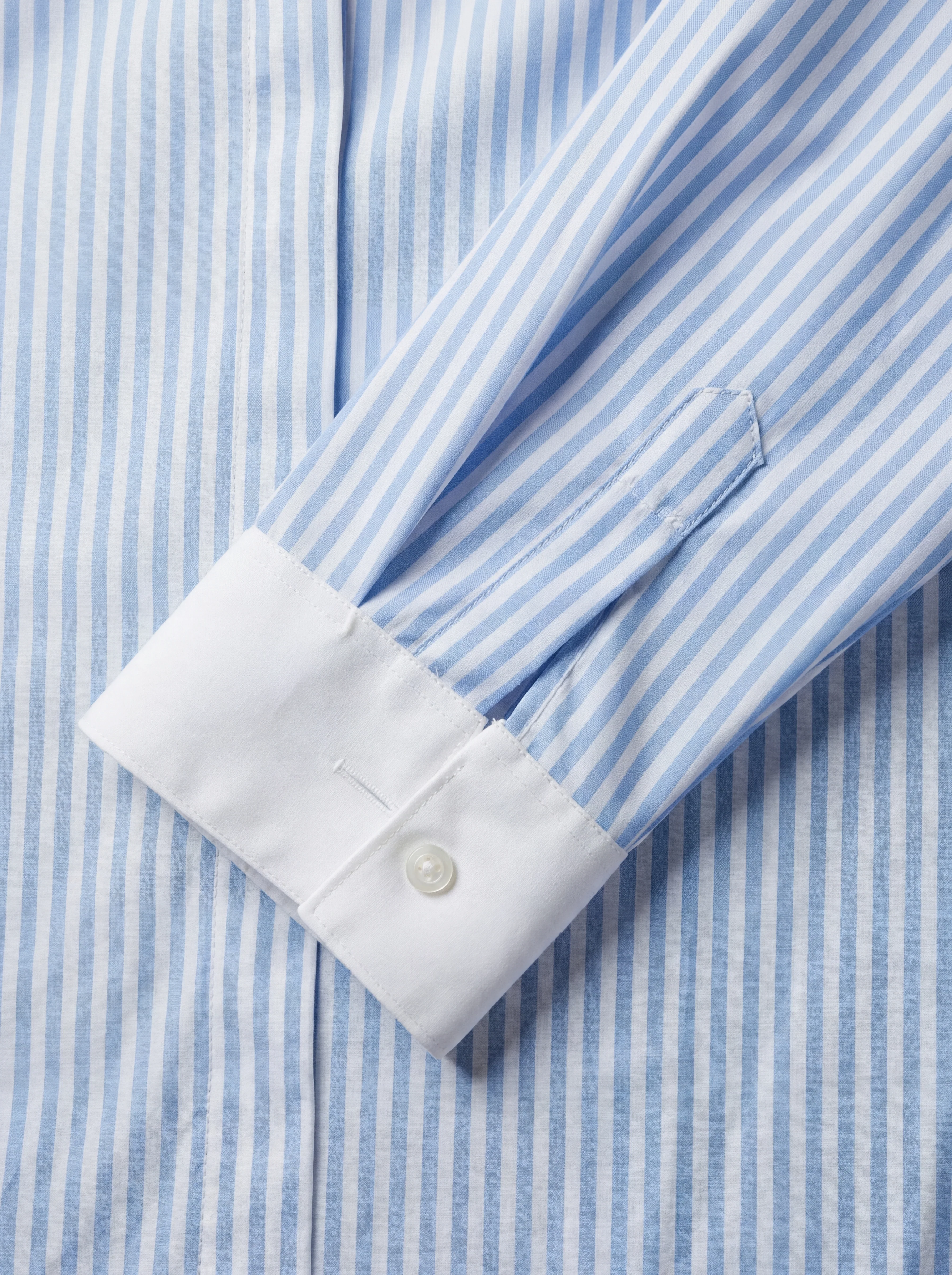 Camisa Rayas Cuello y Puños Blancos Mujer - Image 4