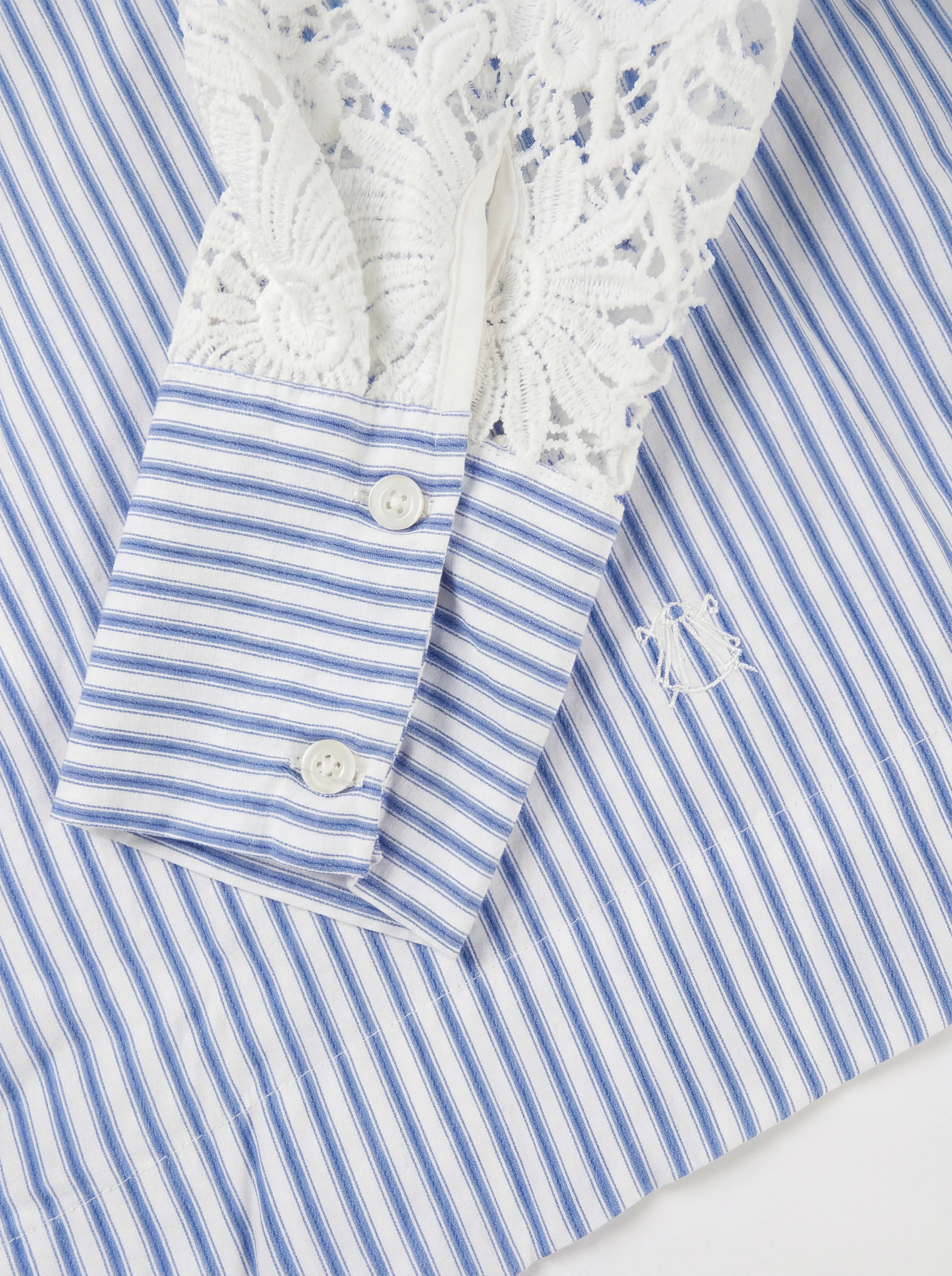 Camisa Rayas Guipur Mujer - Image 3