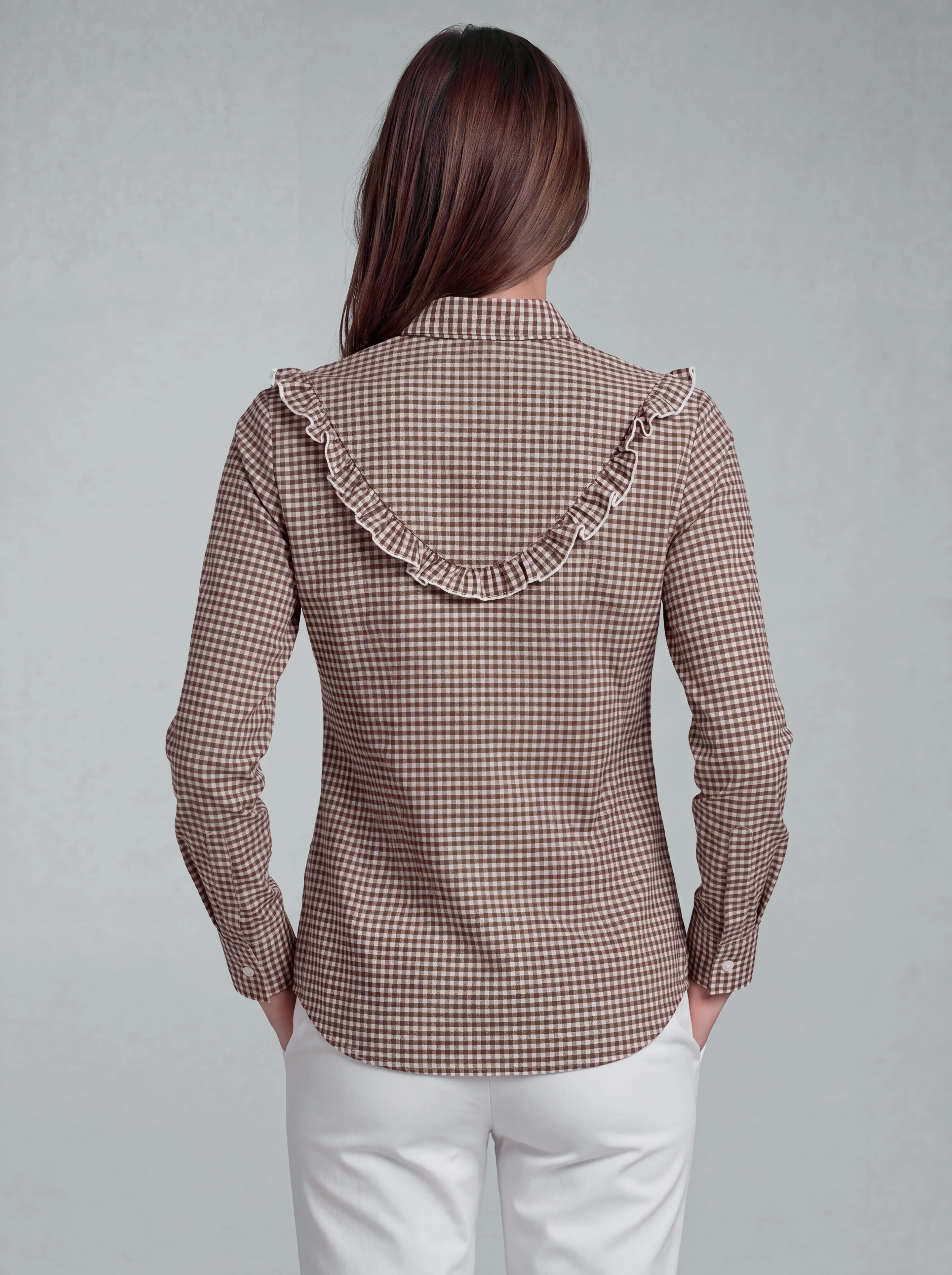 Camisa Rodeo Vichy Marrón Mujer - Image 2