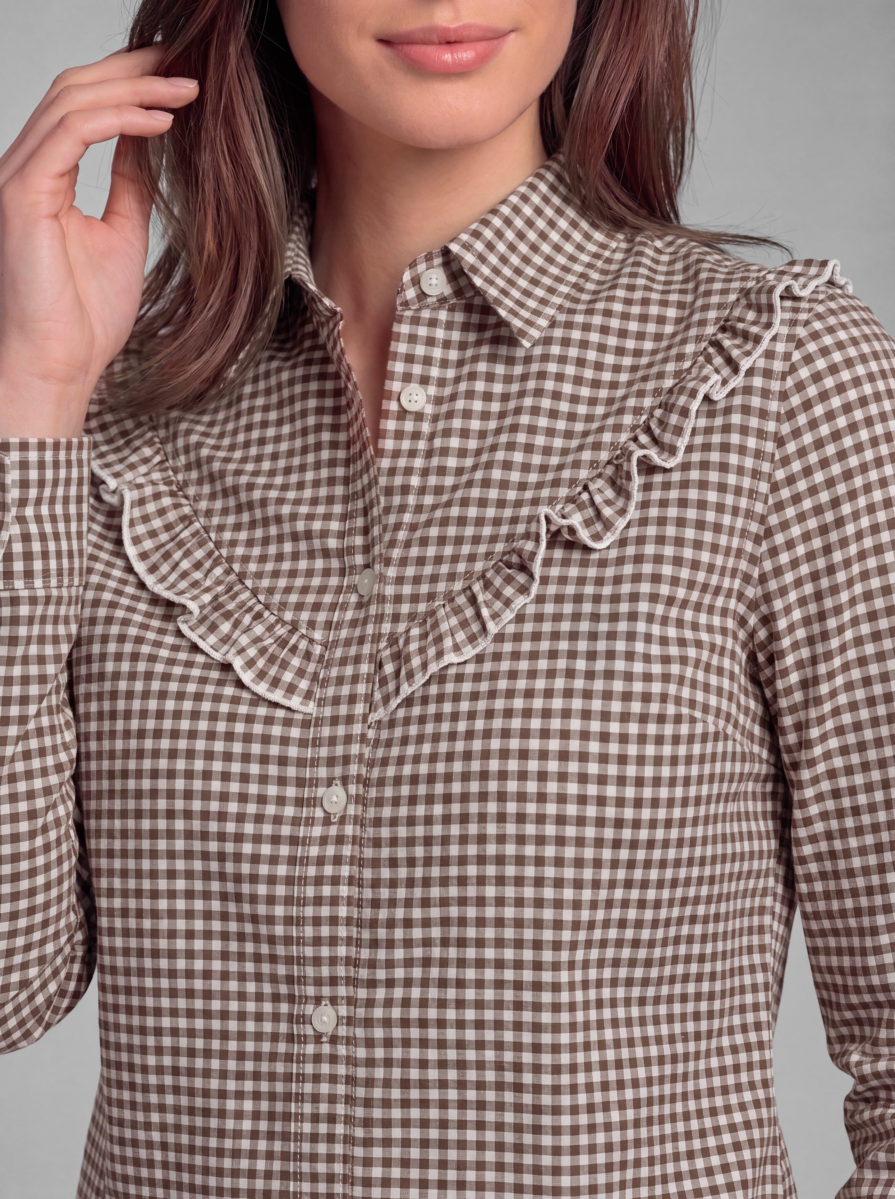 Camisa Rodeo Vichy Marrón Mujer - Image 3