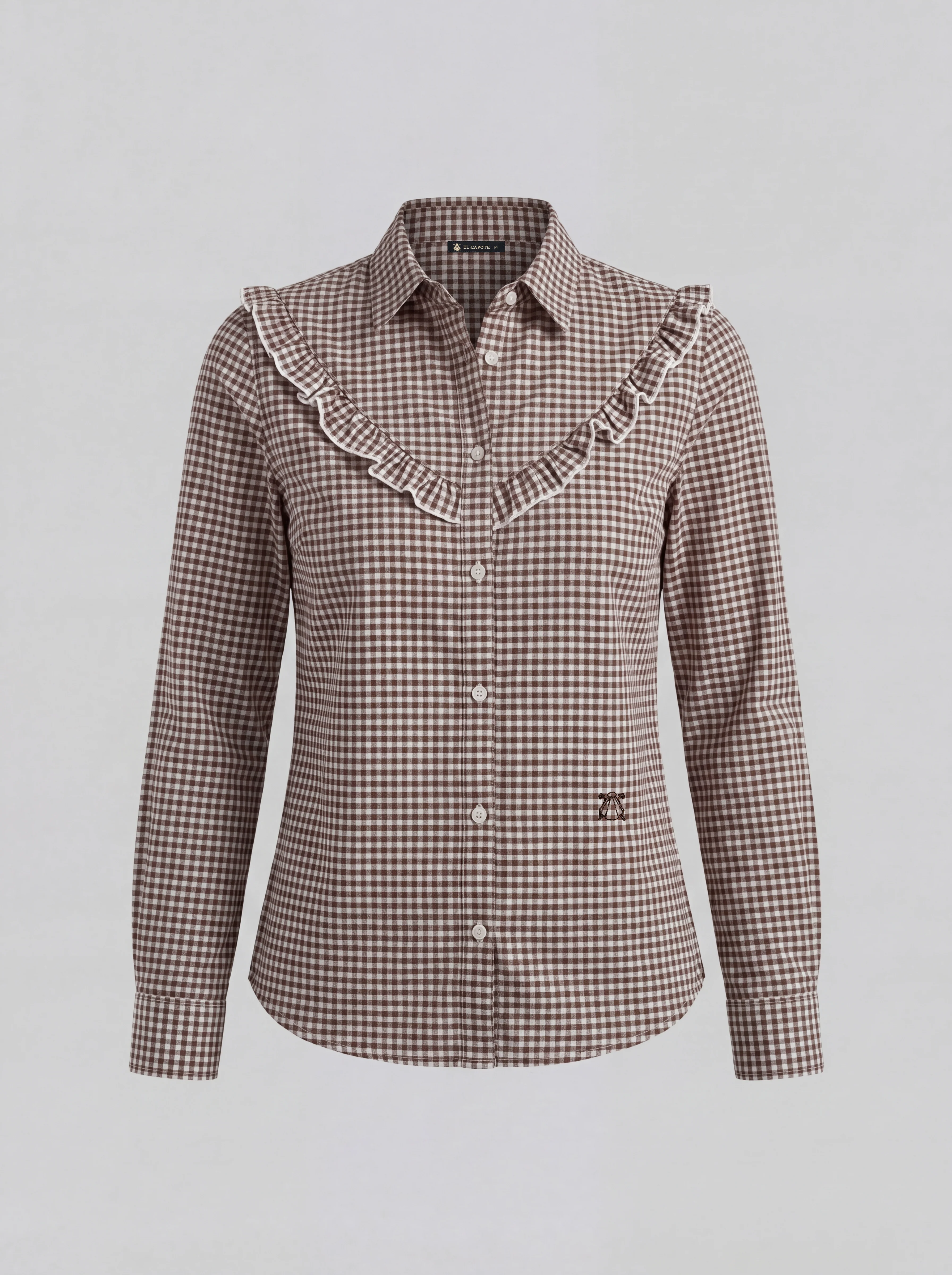 Camisa Rodeo Vichy Marrón Mujer - Image 4