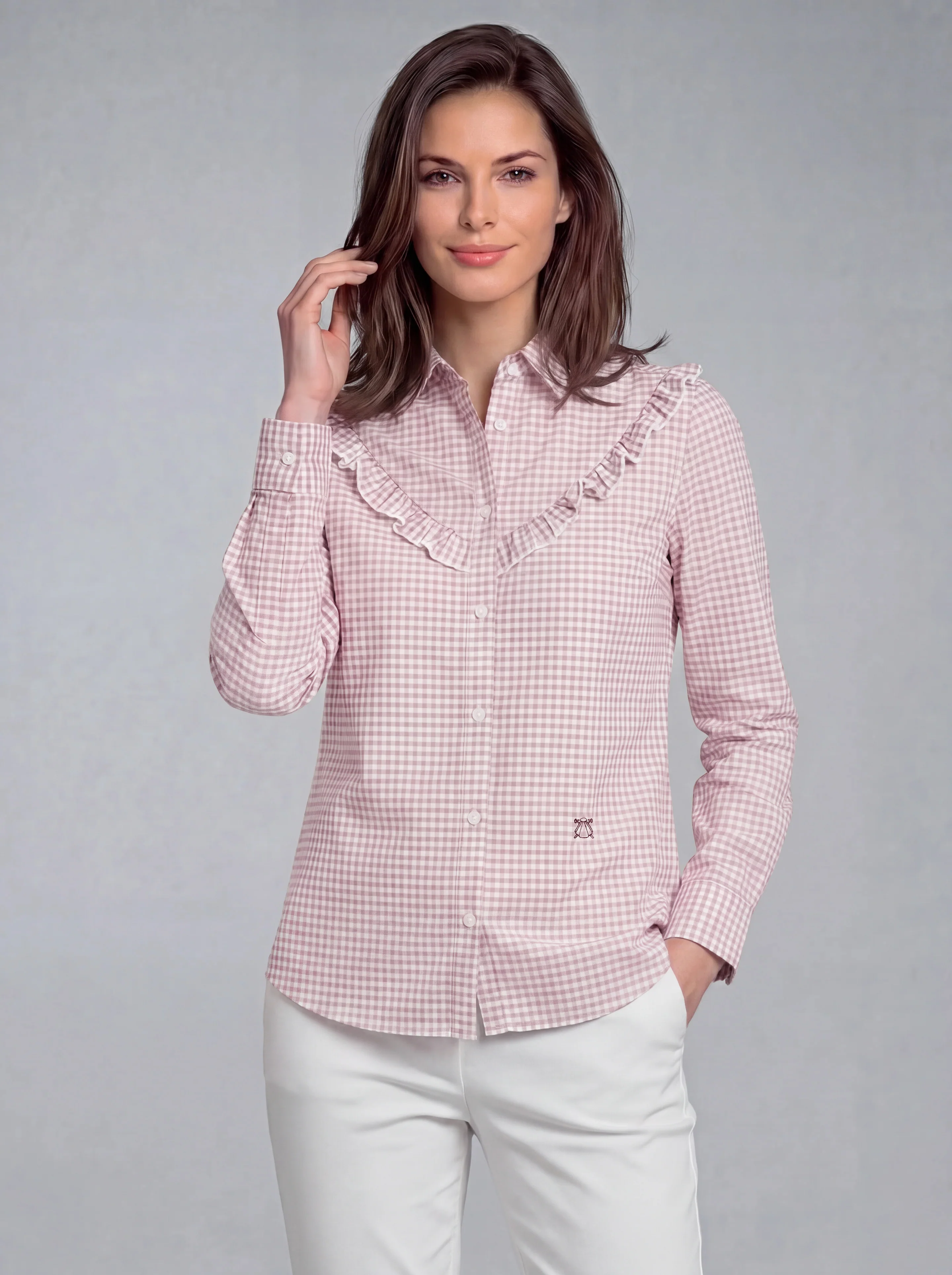 Camisa Rodeo Vichy Rosa Mujer