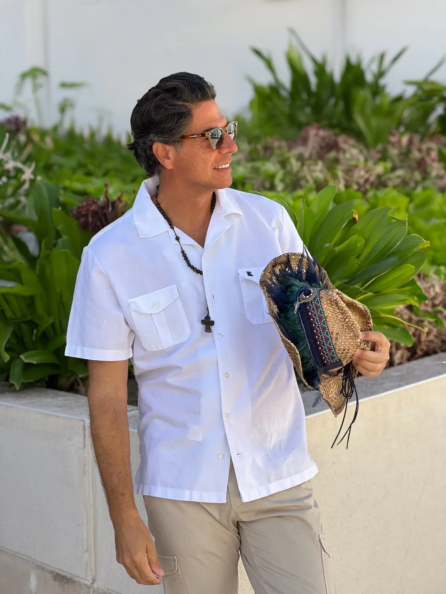 Camisa Safari Blanca Manga Corta Hombre - Image 2