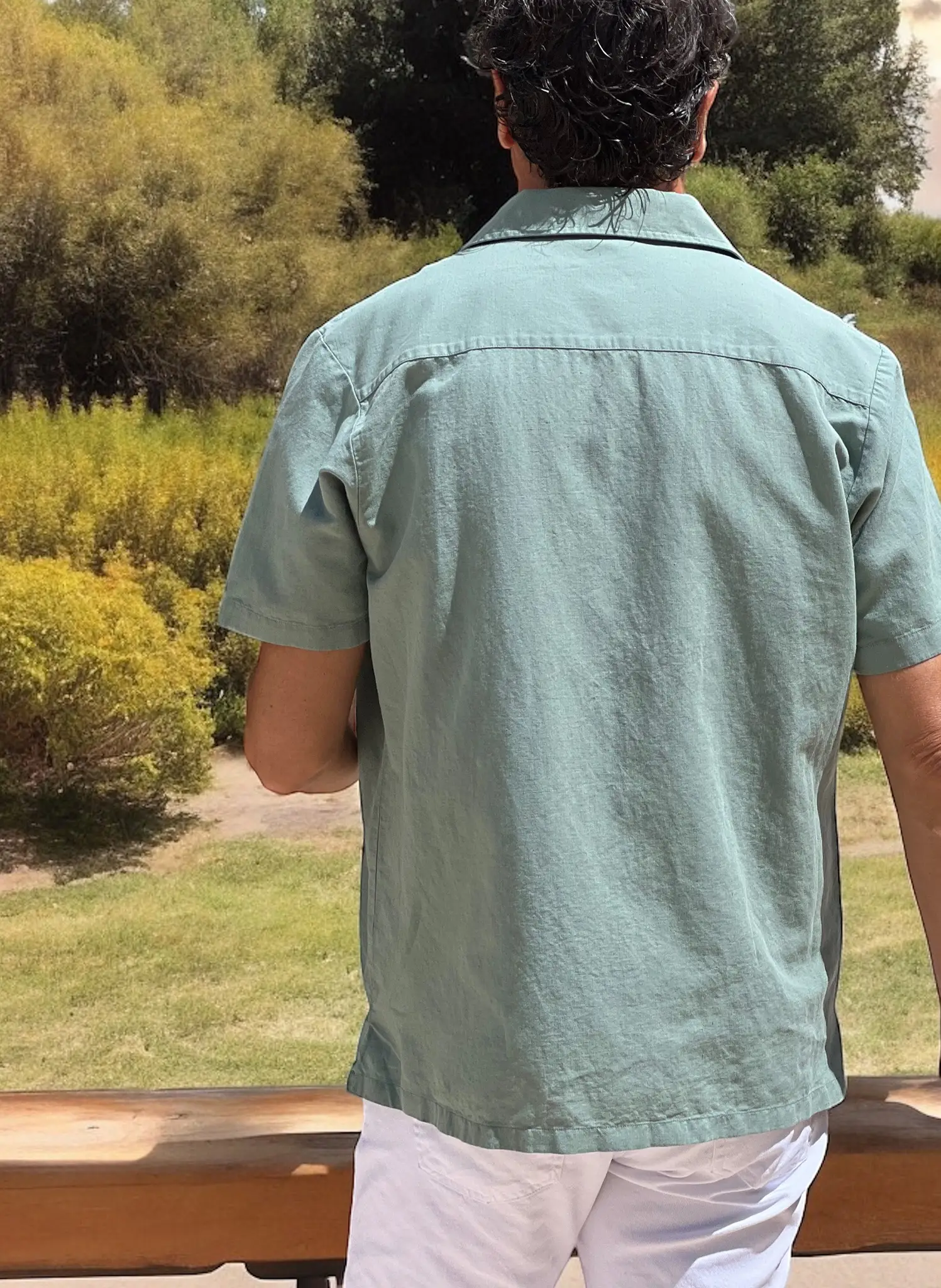 Camisa Safari Verde Manga Corta Hombre - Image 2