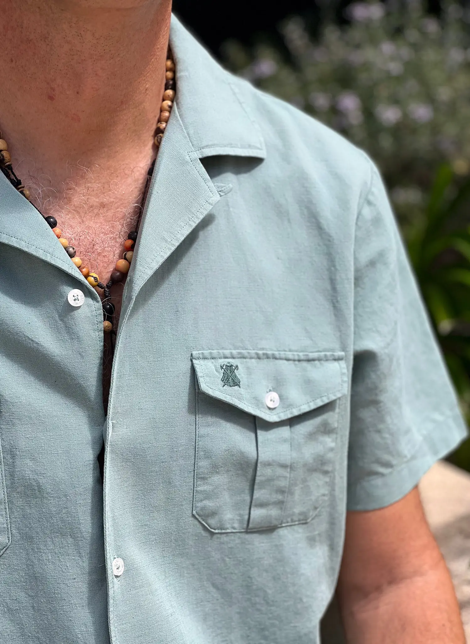 Camisa Safari Verde Manga Corta Hombre - Image 3