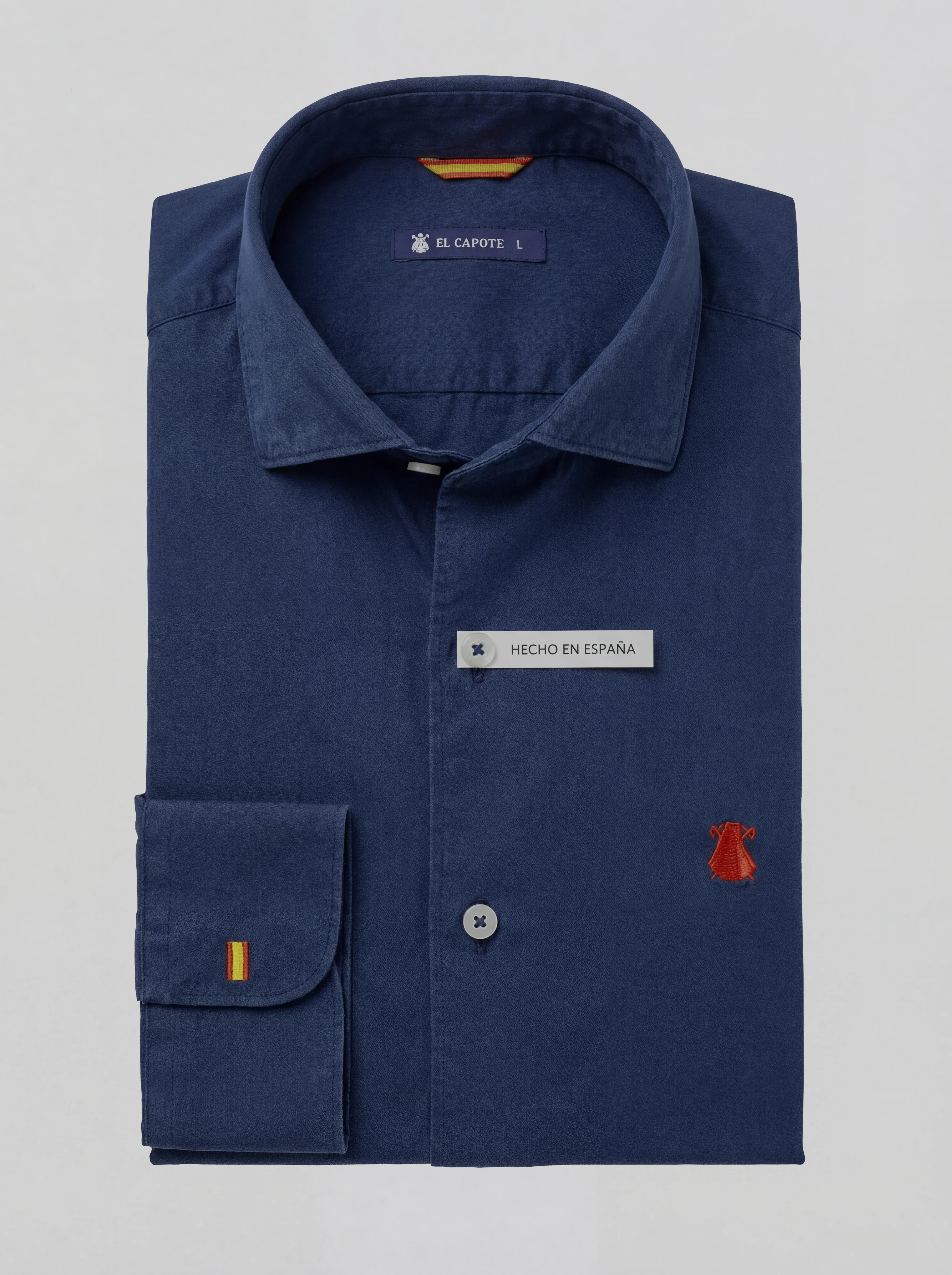Camisa Azul Bandera España Puño Hombre - Image 3