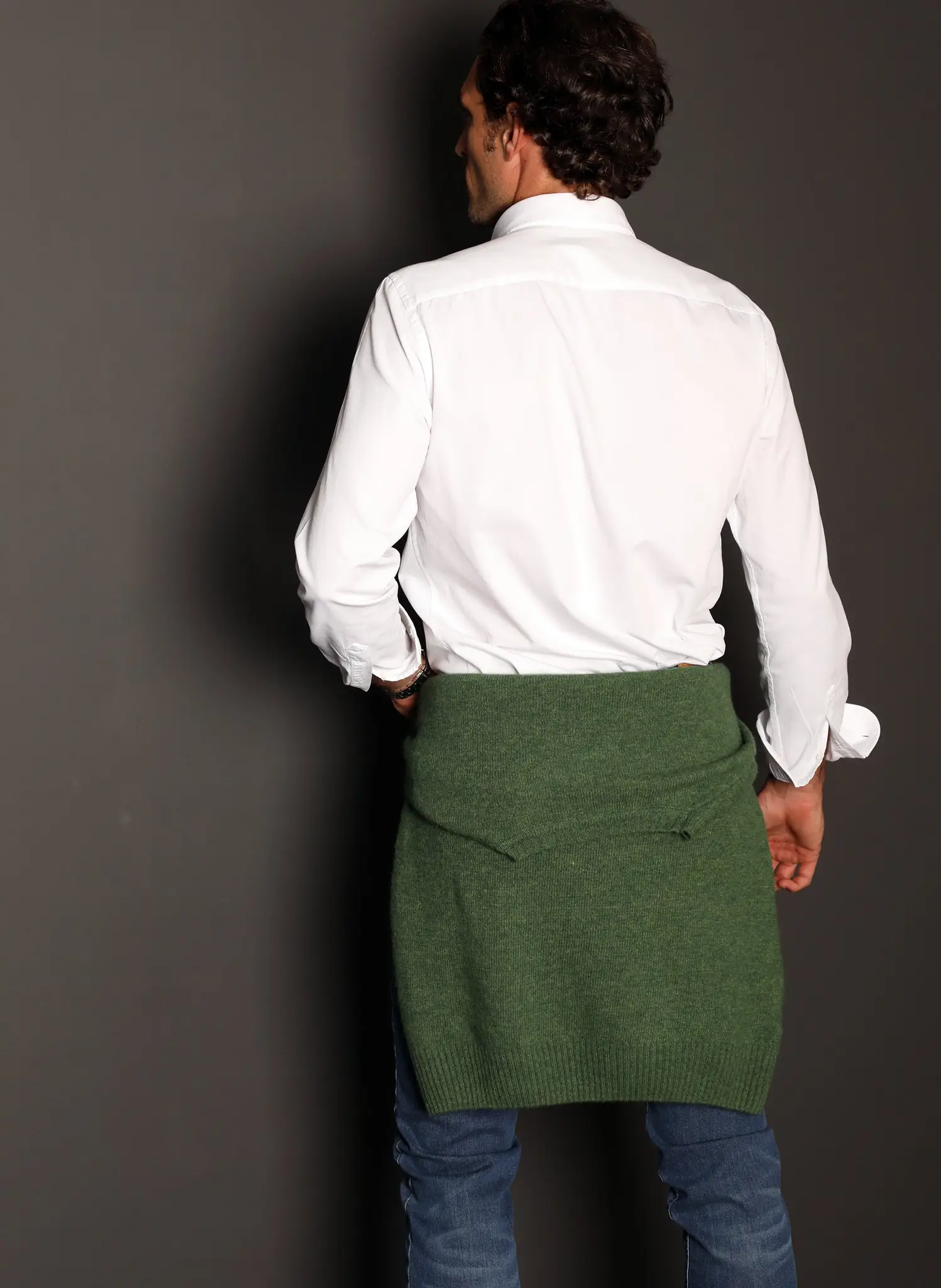 Camisa Sarga Blanca Logo España Hombre - Image 4
