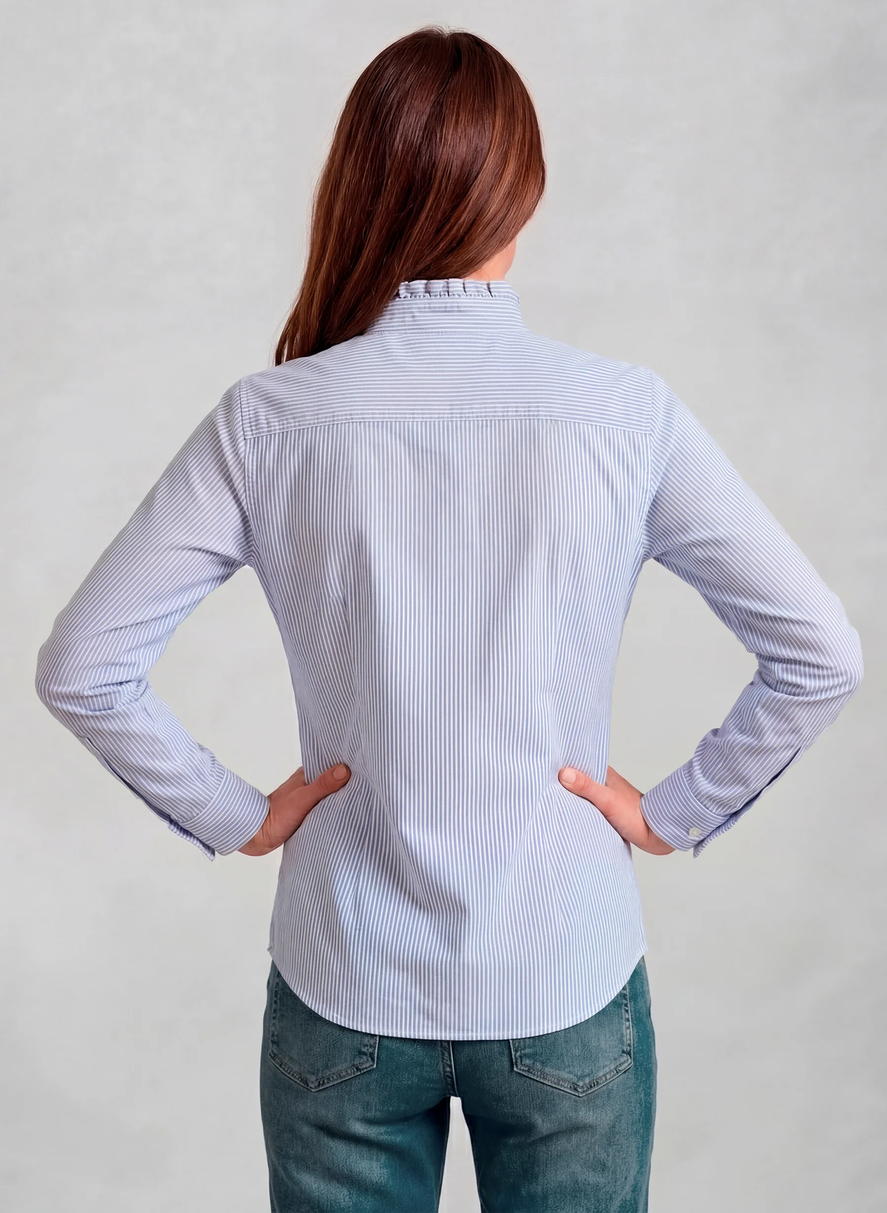 Camisa Rayas Sersuker Celeste Mujer - Image 4