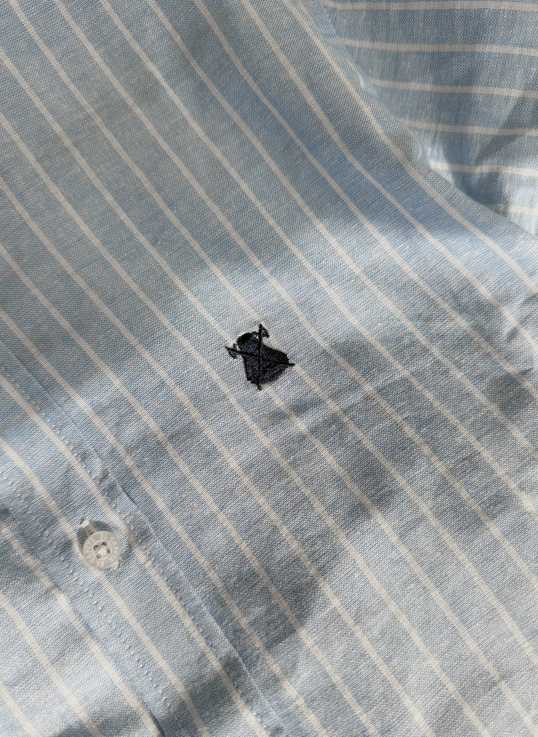 Camisa Cuello Mao Celeste Rayas Hombre - Image 6