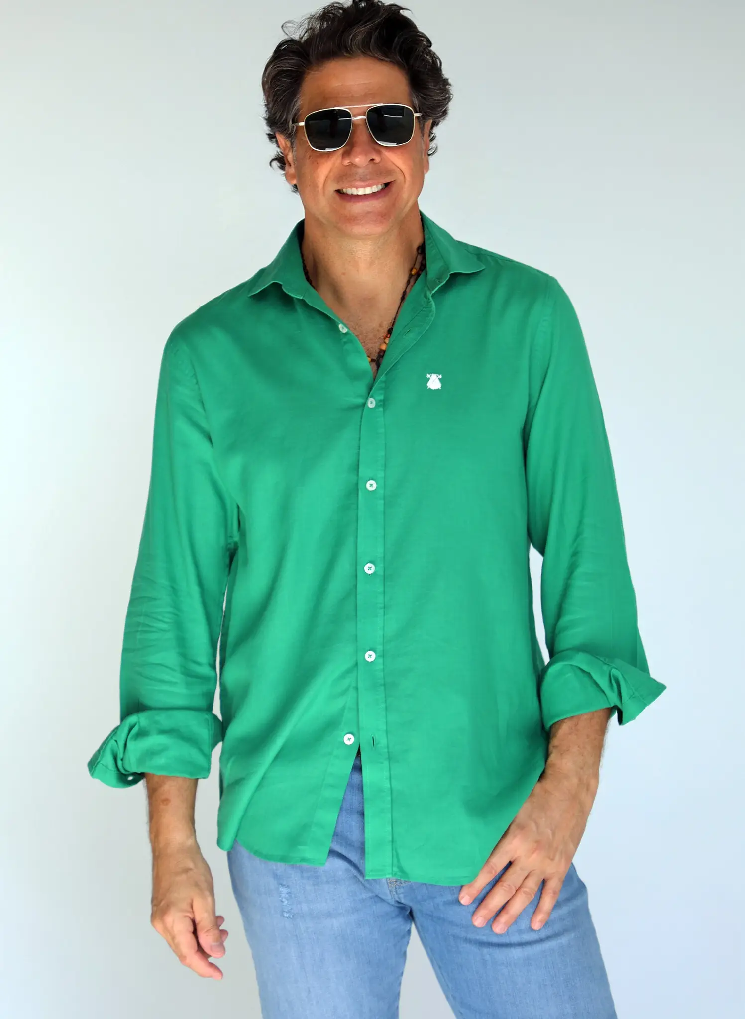 Camisa Verde Esmeralda Shibuya Hombre - Image 3