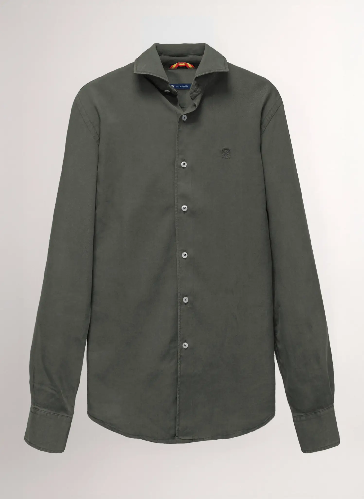 Camisa Verde Kaki Tencel Hombre - Image 2