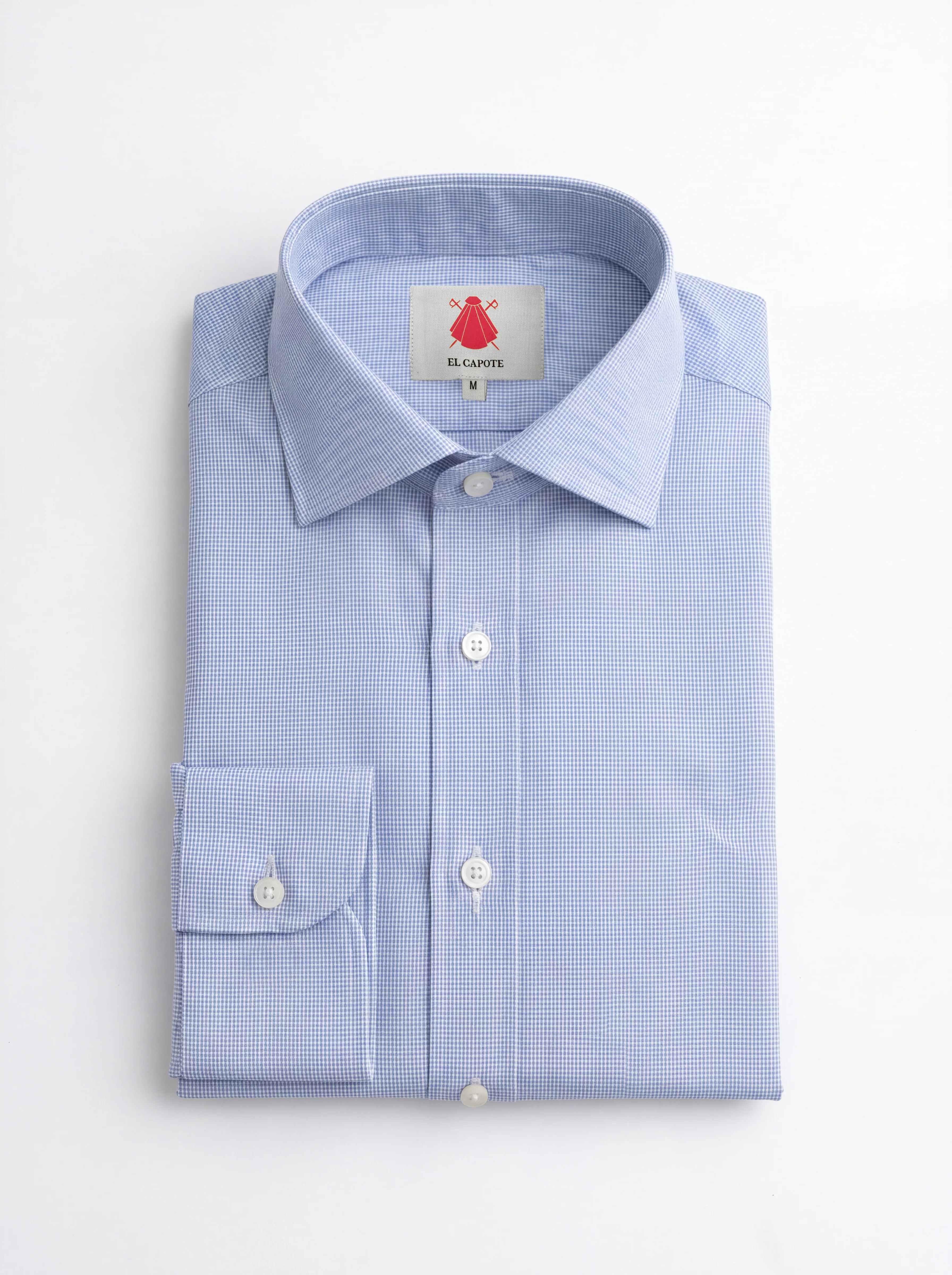 Camisa de Vestir Pata de Gallo Azul Hombre - Image 3