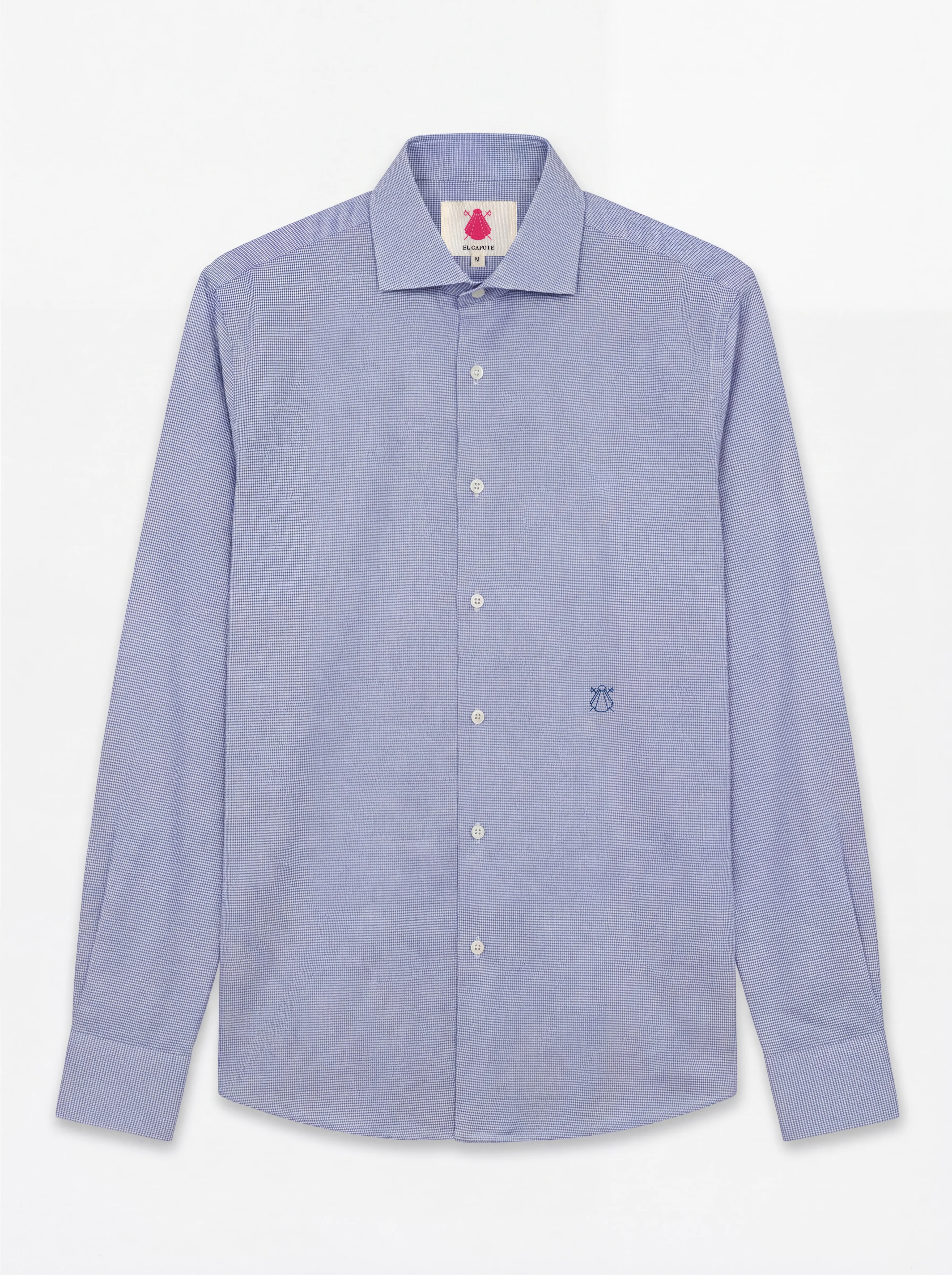 Camisa de Vestir Pata de Gallo Azul Hombre - Image 4