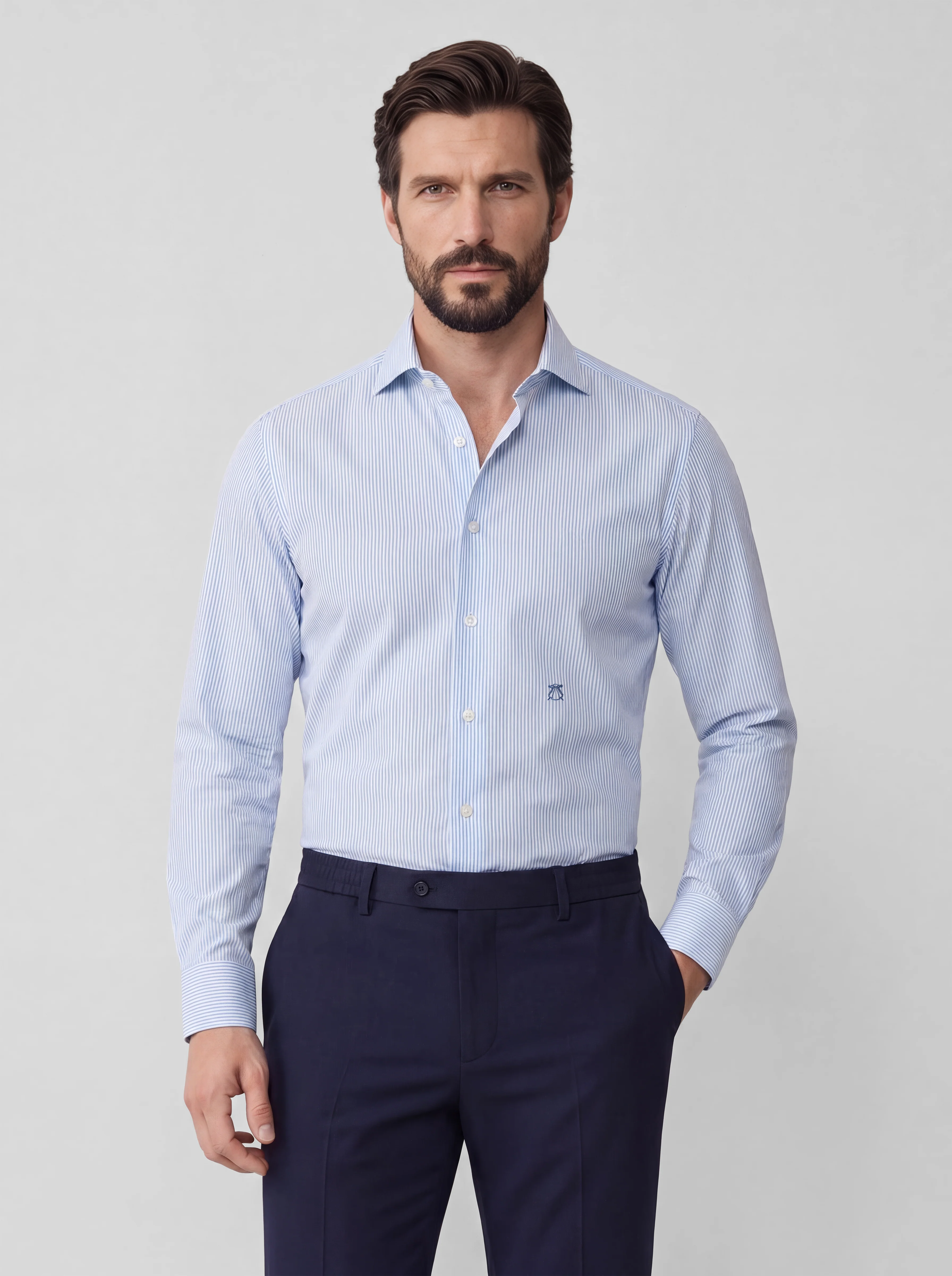Camisa de Vestir Raya Diplomática Hombre
