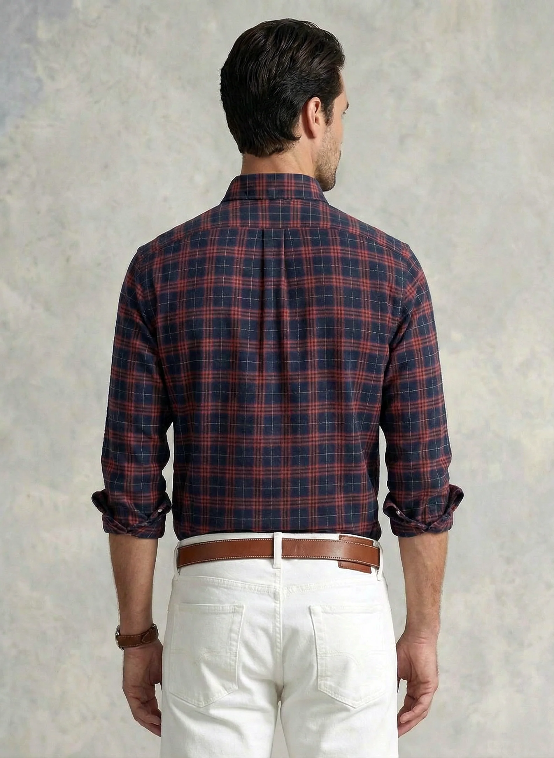 Camisa Villela Cuadros Rojos y Azules Hombre - Image 2