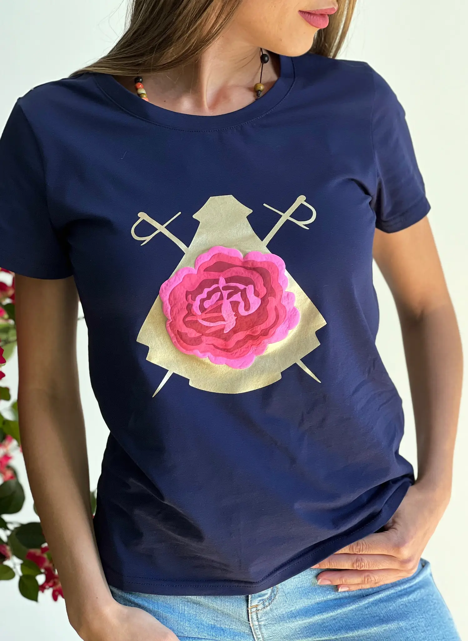 Camiseta Azul Capote Clavel Mujer - Image 4