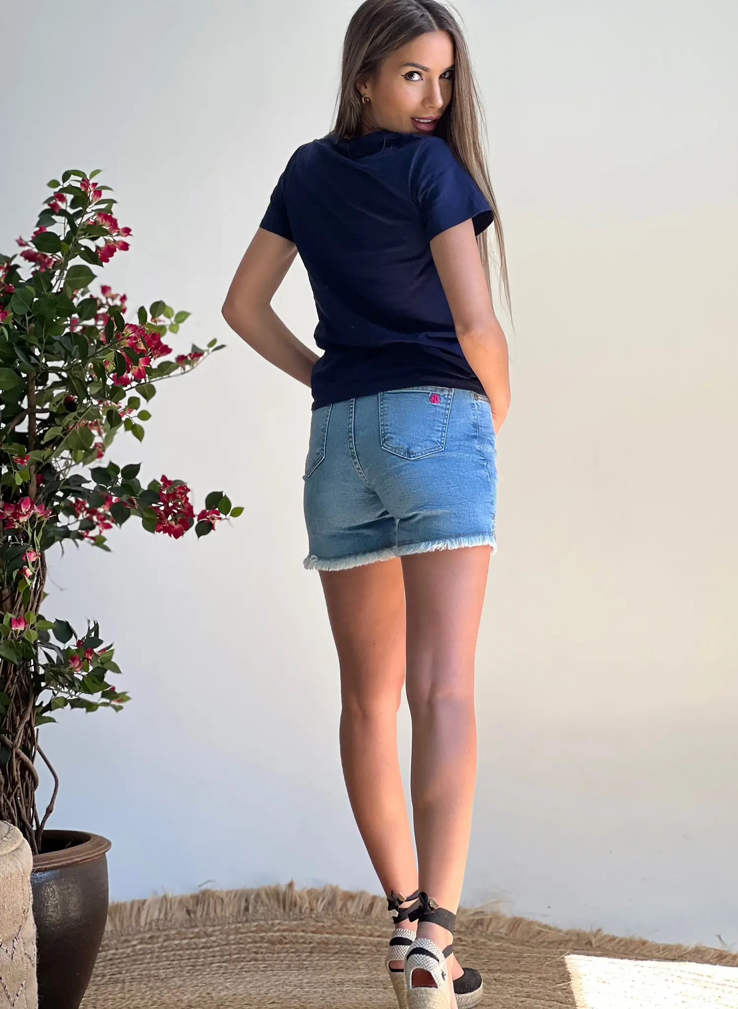 Camiseta Azul Capote Clavel Mujer - Image 5
