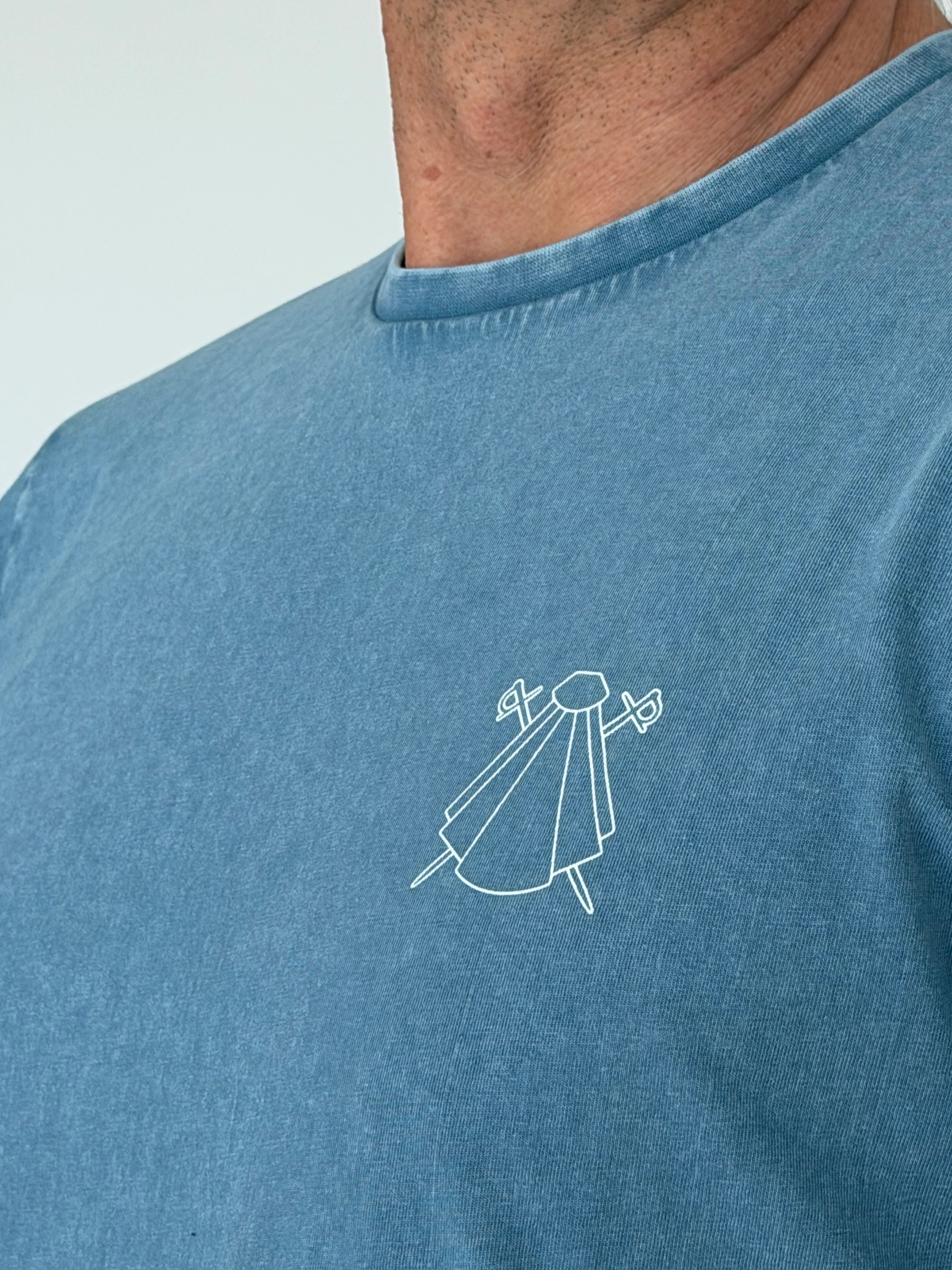 Camiseta Azul Eslogan Hombre - Image 3