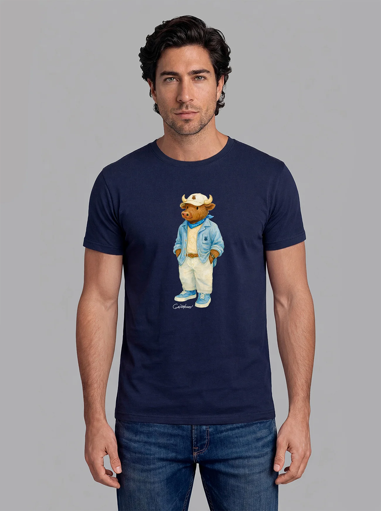 Camiseta Azul Marino Personalizable Hombre - Image 8