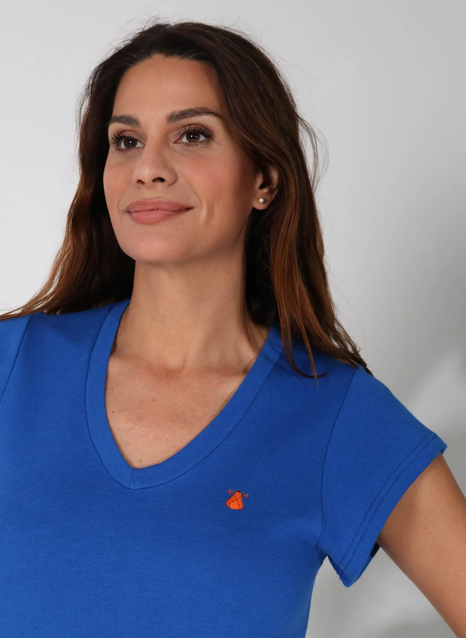 Camiseta Azulón Mujer Cuello Pico - Image 2
