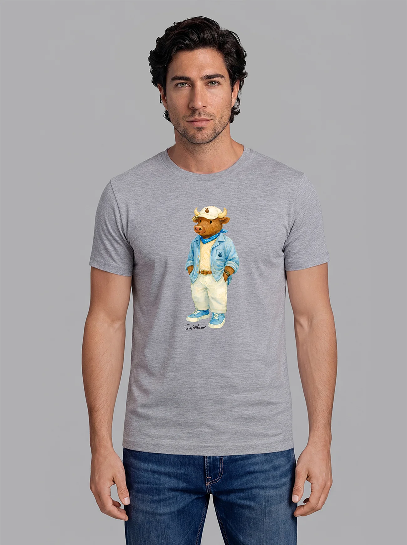 Camiseta Gris Personalizable Hombre - Image 19