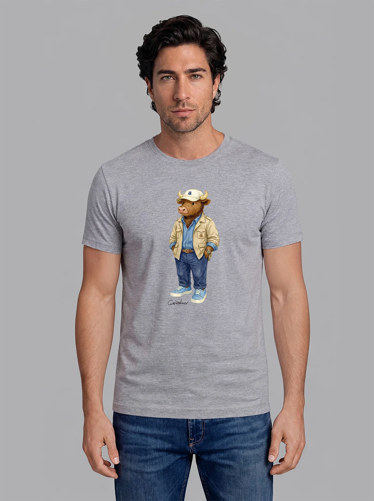 Camiseta Gris Personalizable Hombre - Image 4