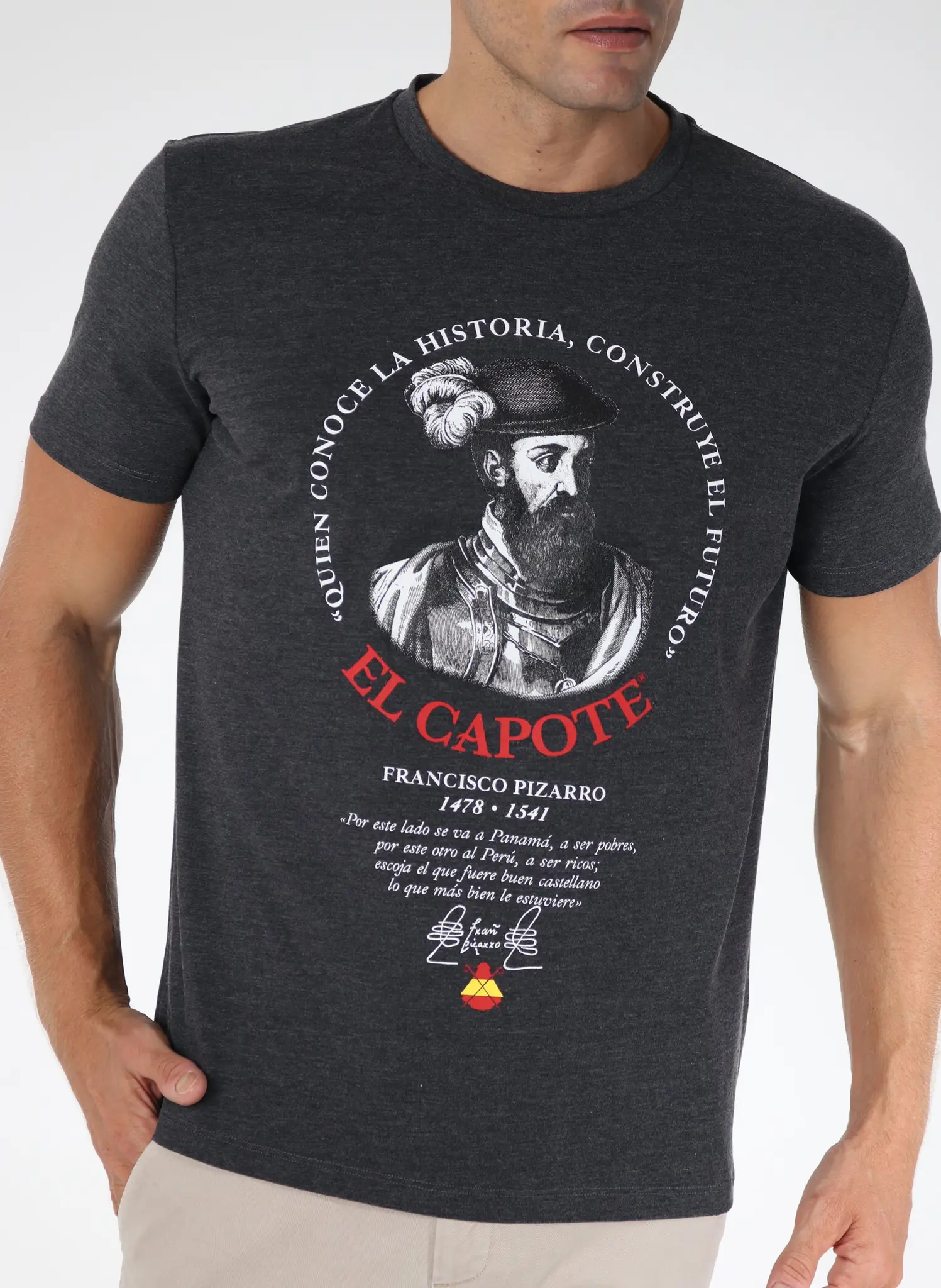 Camiseta Hombre Antracita Homenaje a Pizarro - Image 2