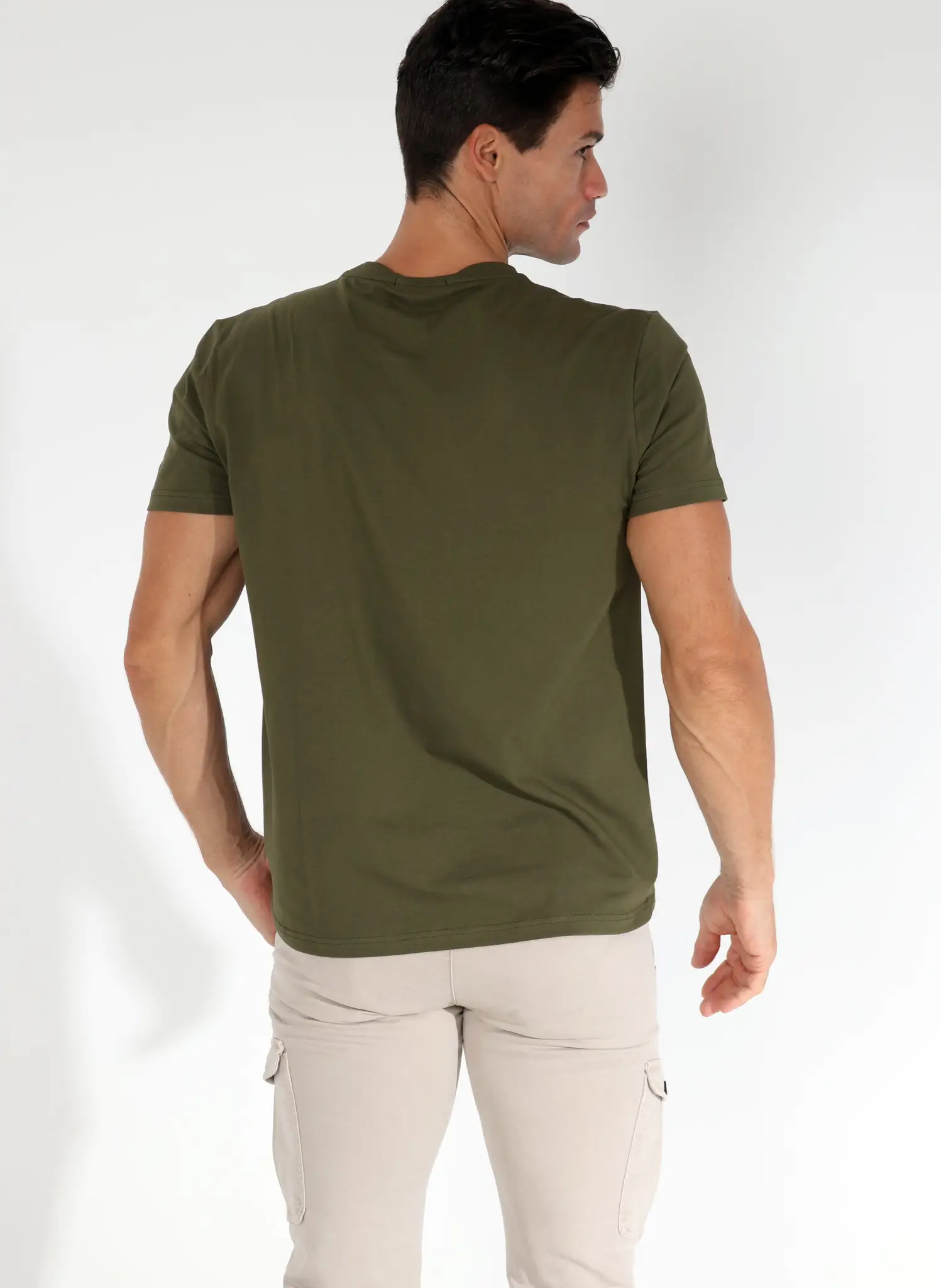 Camiseta Hombre Verde Kaki Homenaje a Hernán Cortés - Image 4