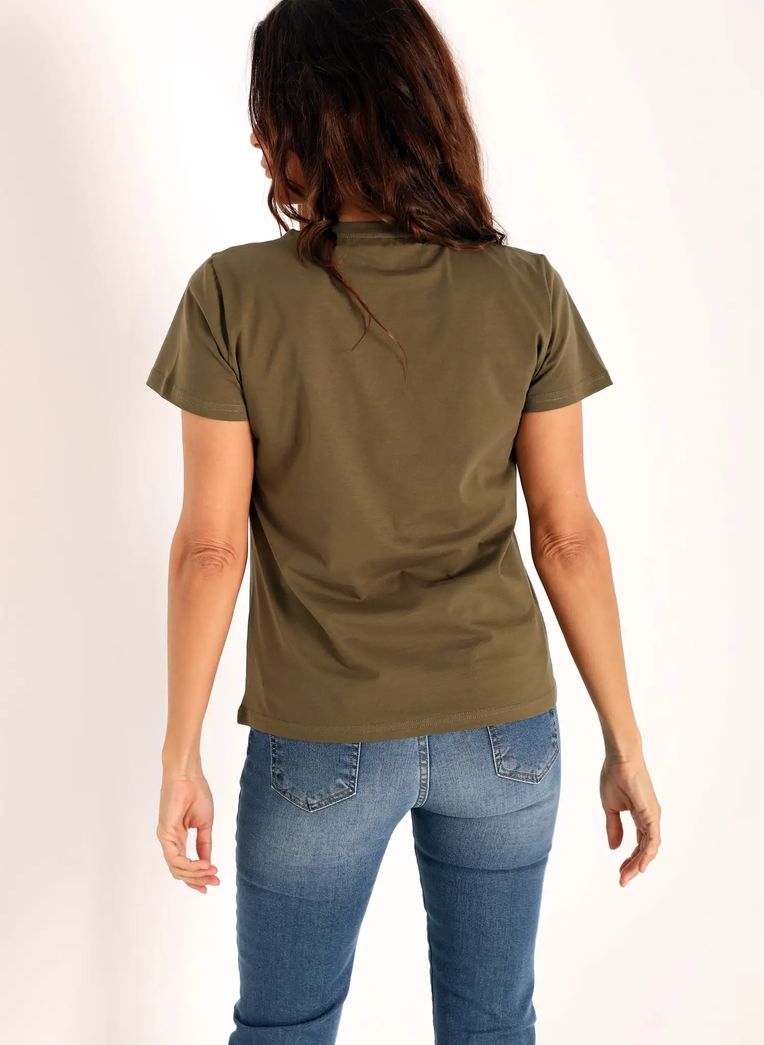 Camiseta Verde Kaki Capote Clavel Mujer - Image 3