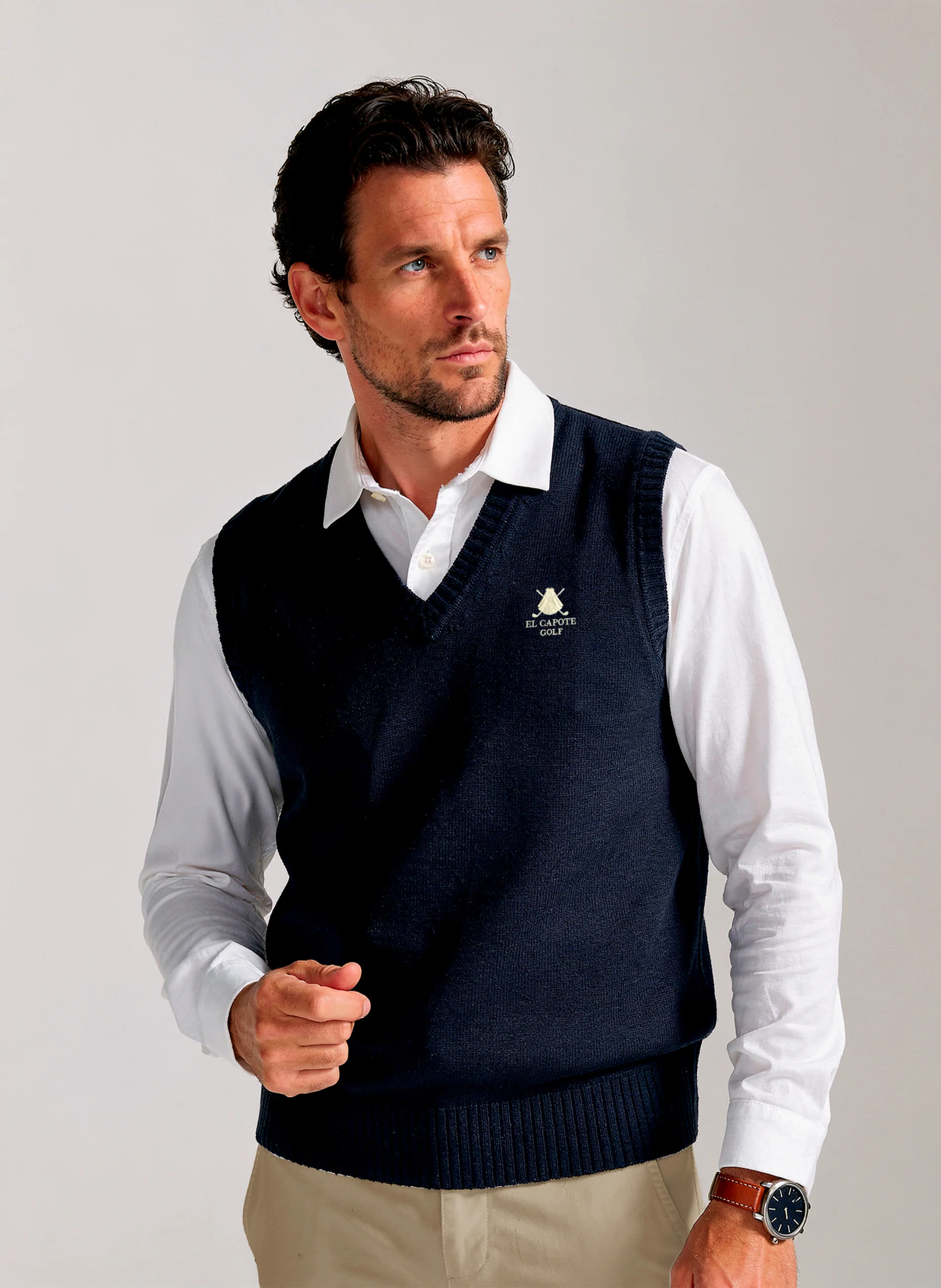 Chaleco Lambswool Azul Hombre