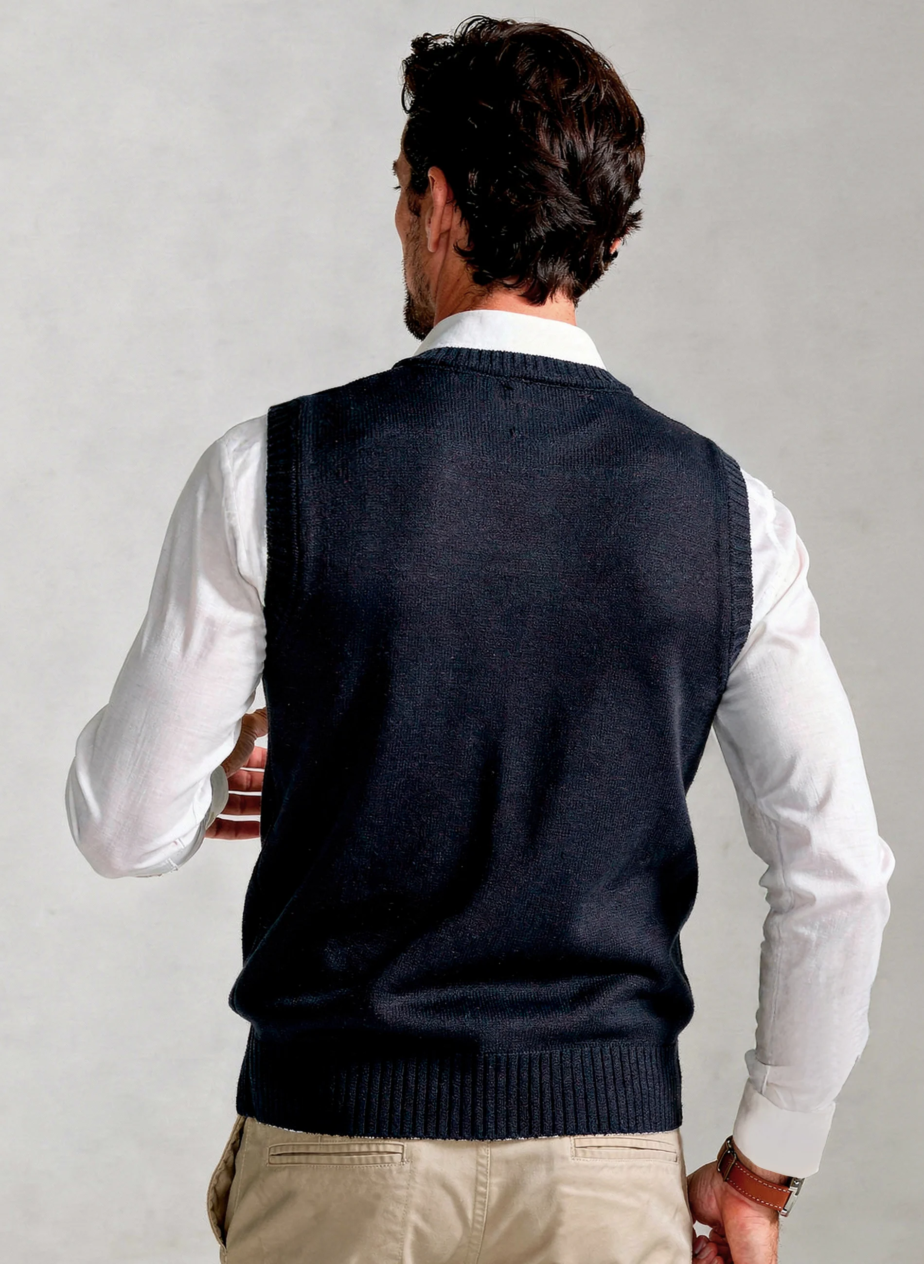 Chaleco Lambswool Azul Hombre - Image 4