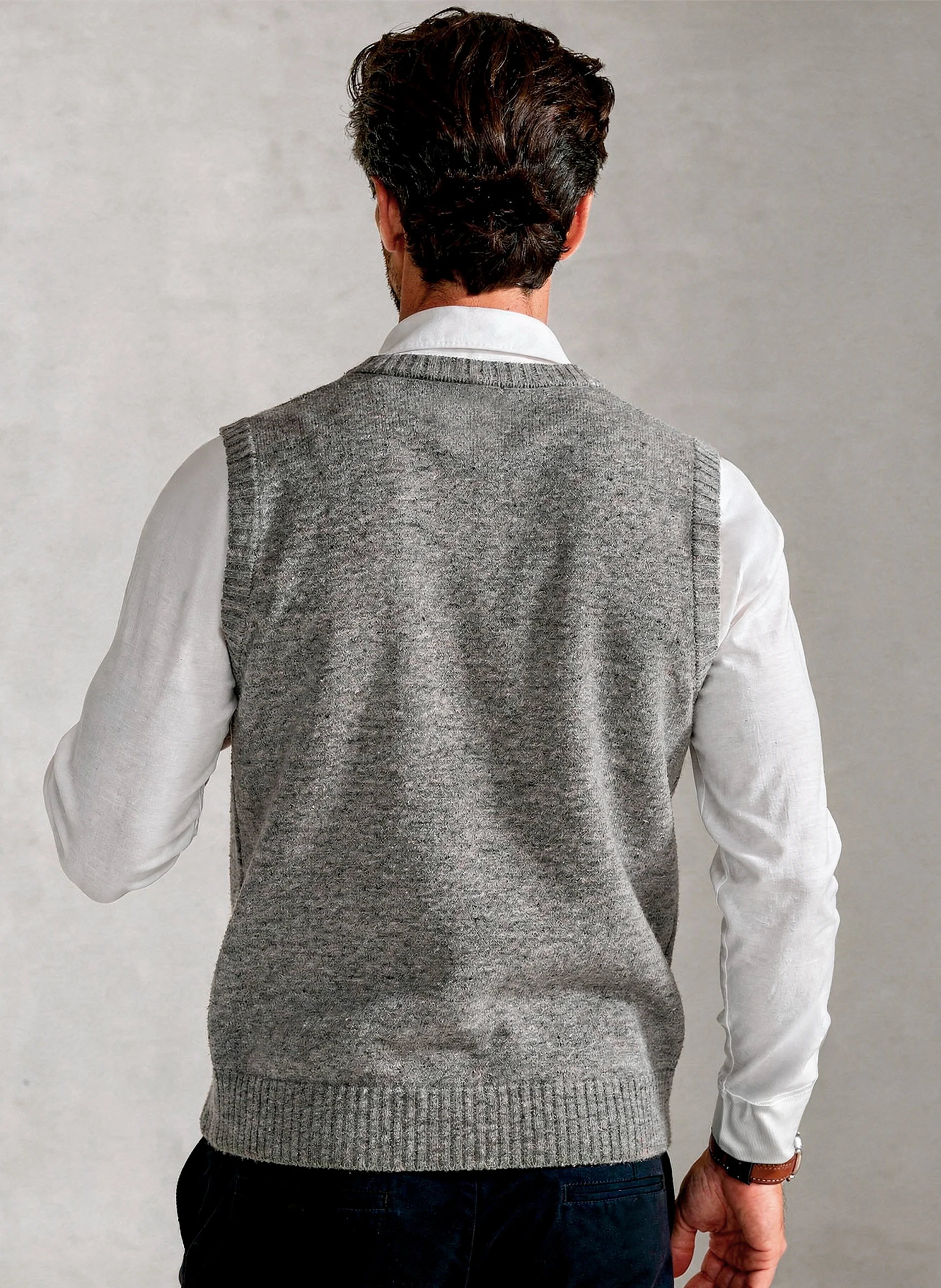 Chaleco Lambswool Gris Hombre - Image 4