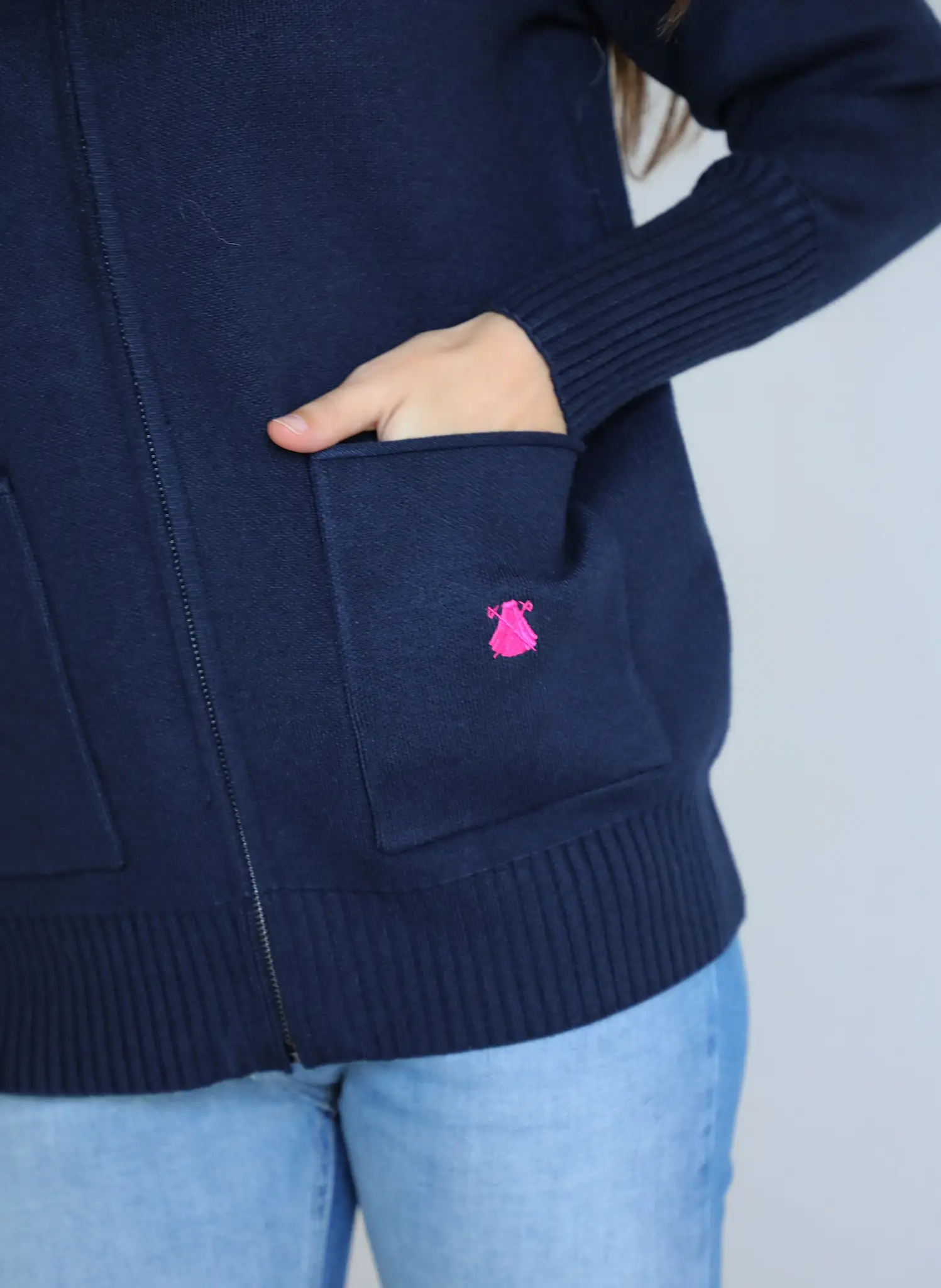 Chaqueta Azul Marino Cuello Pelo Desmontable Mujer - Image 6