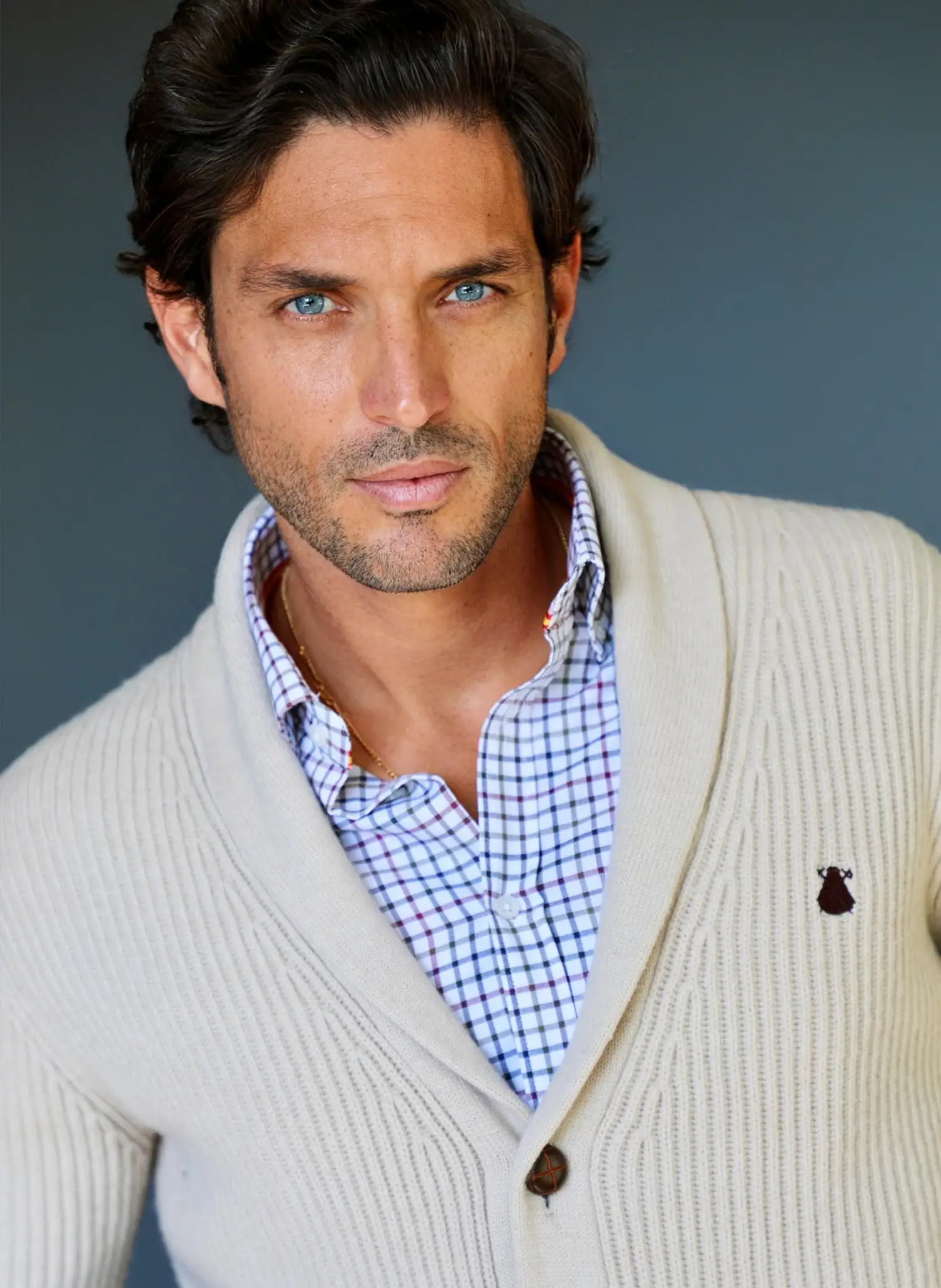 Chaqueta Beige Cuello Smoking Hombre - Image 4