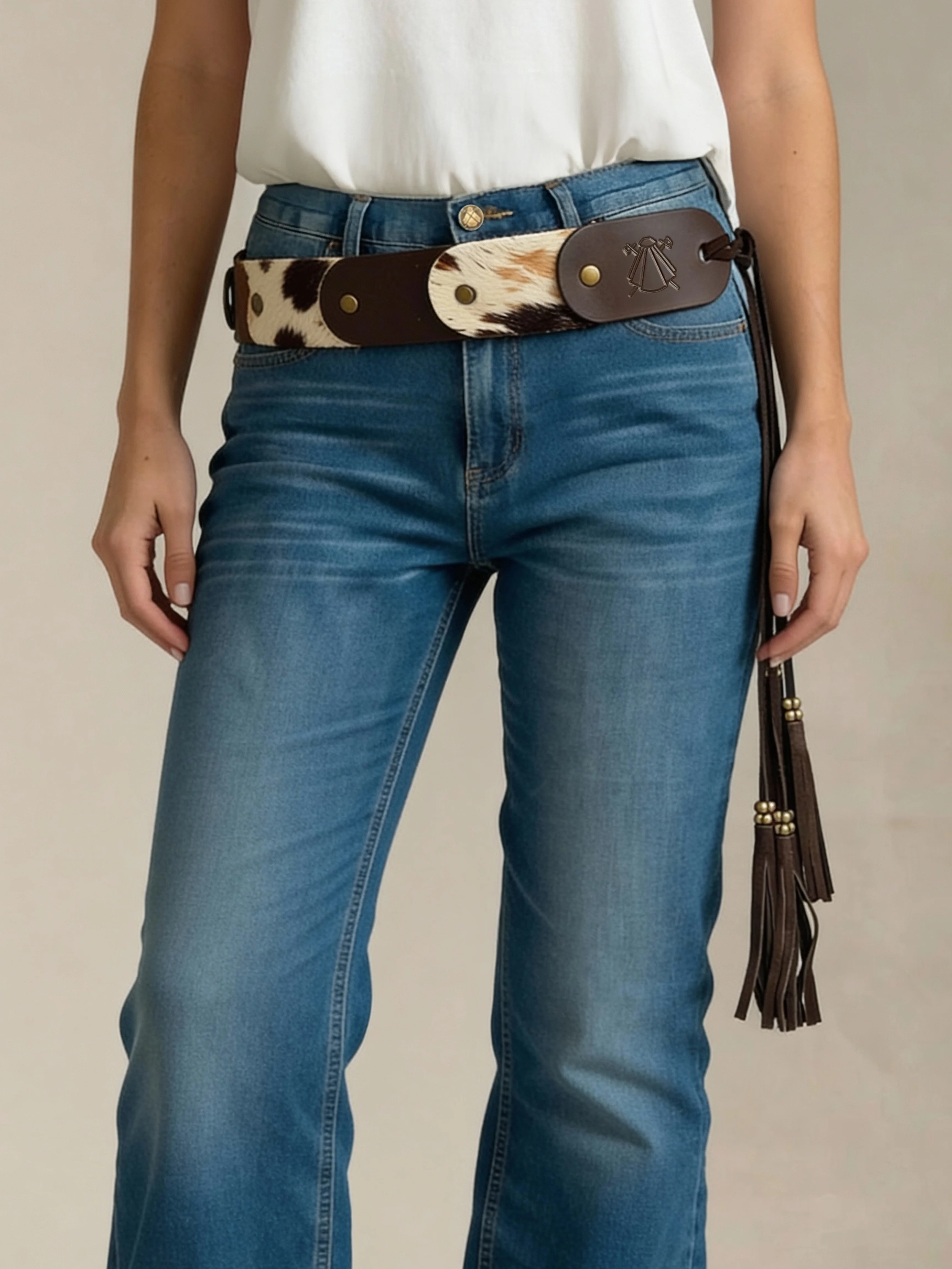 Cinturón Cadera piel y pelo de Vaca Mujer