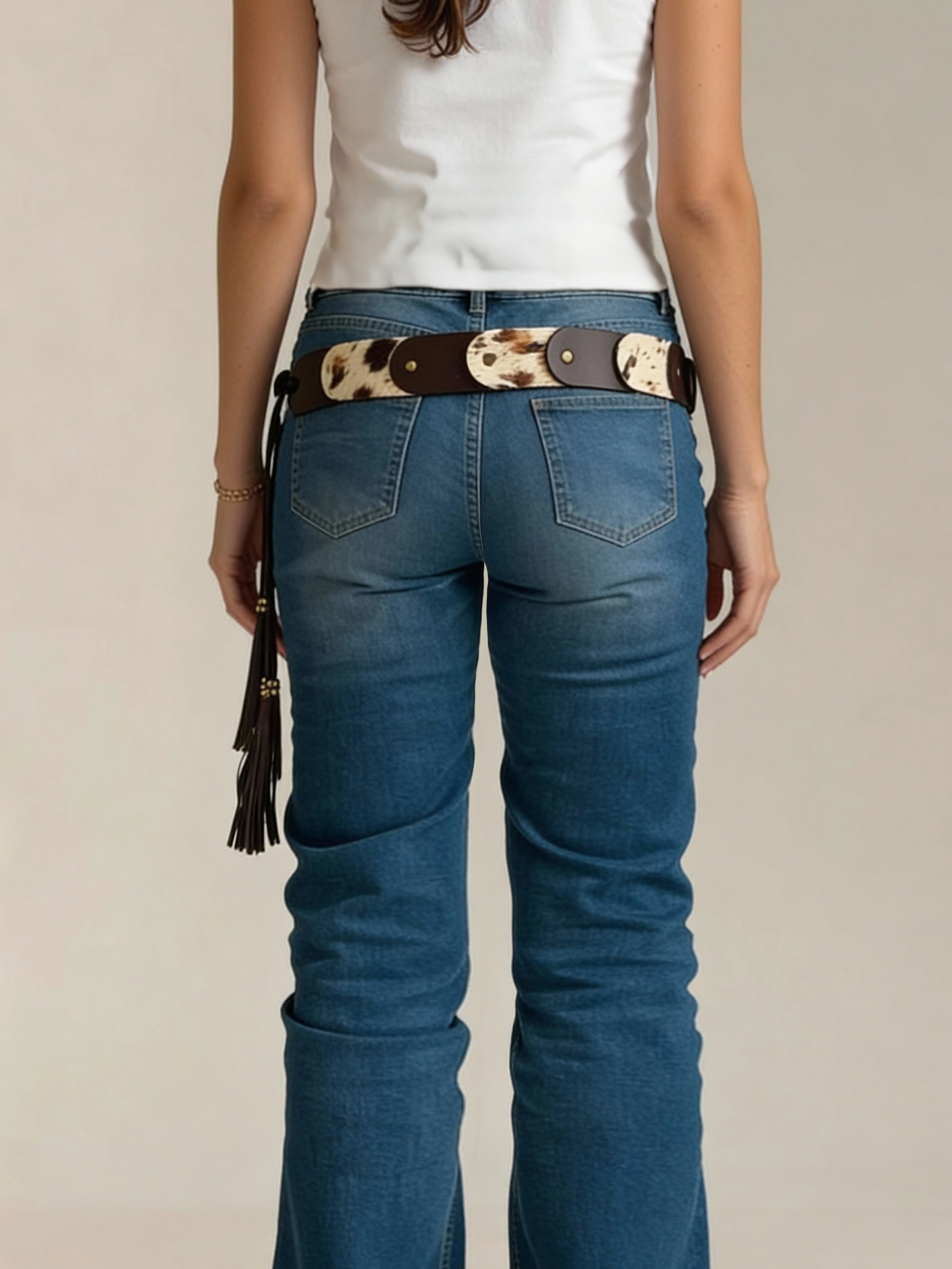 Cinturón Cadera piel y pelo de Vaca Mujer - Image 2
