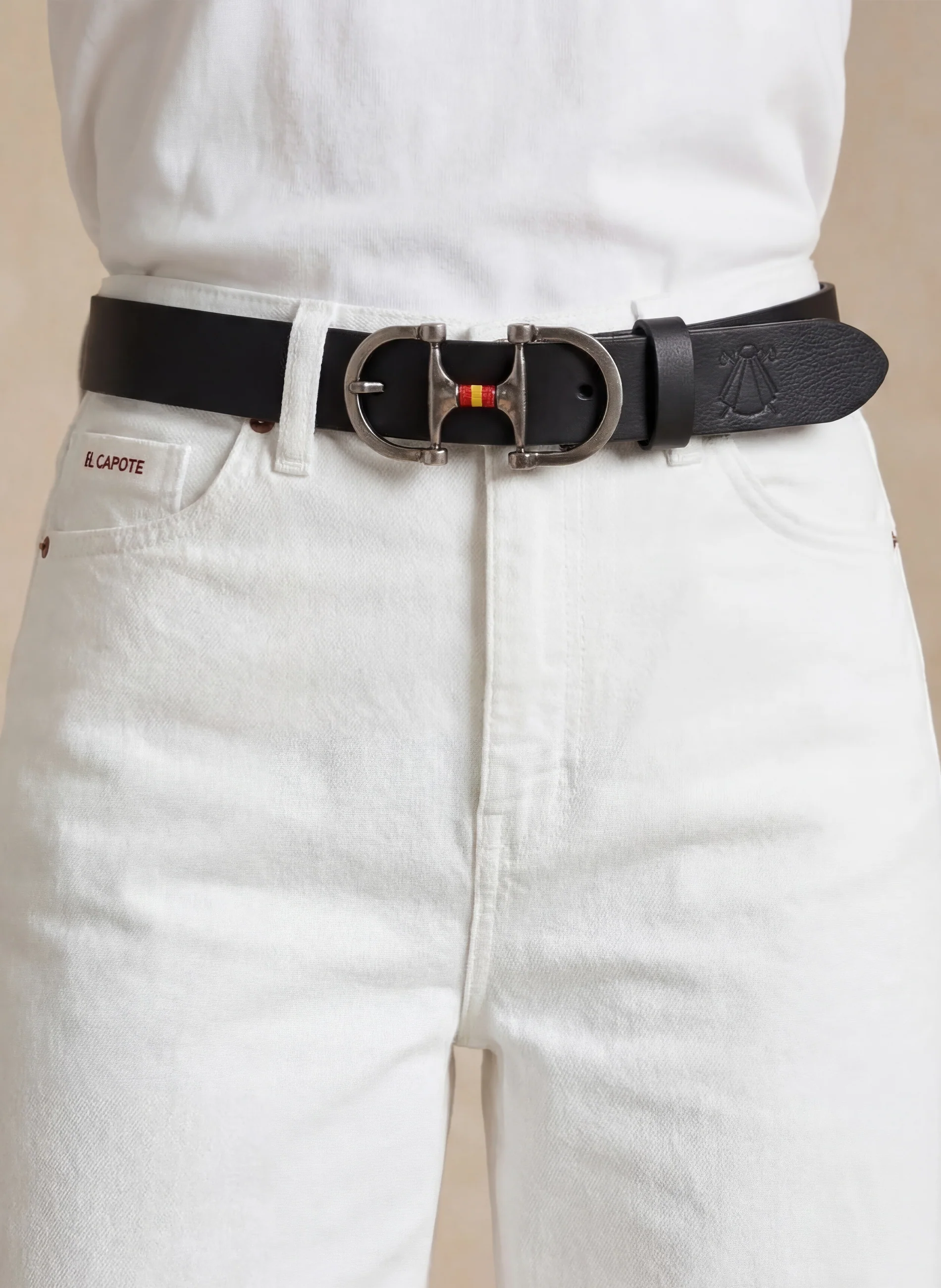 Cinturón Negro Herradura Calada Mujer - Image 3