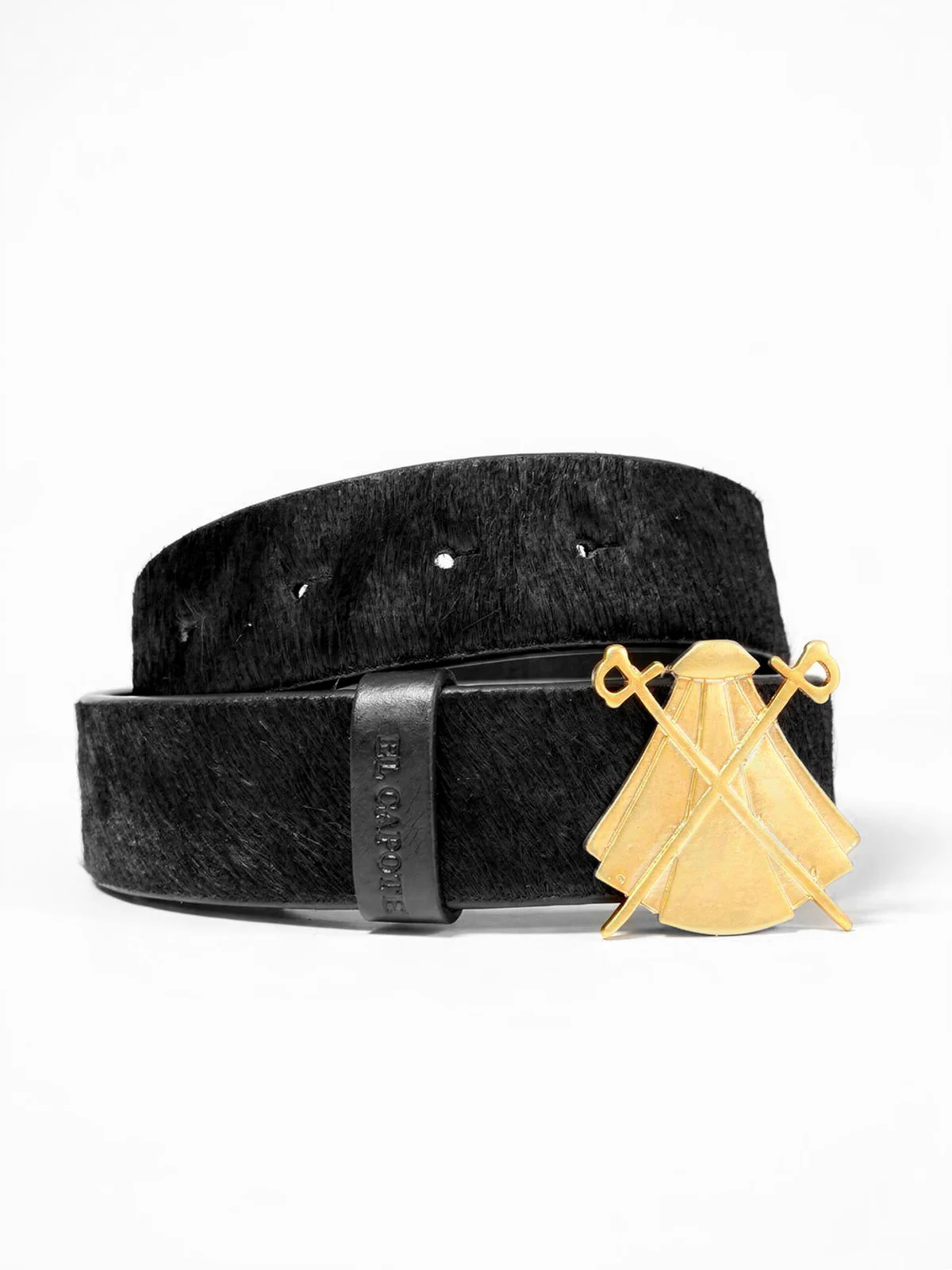 Cinturón Negro Piel de Potro Mujer