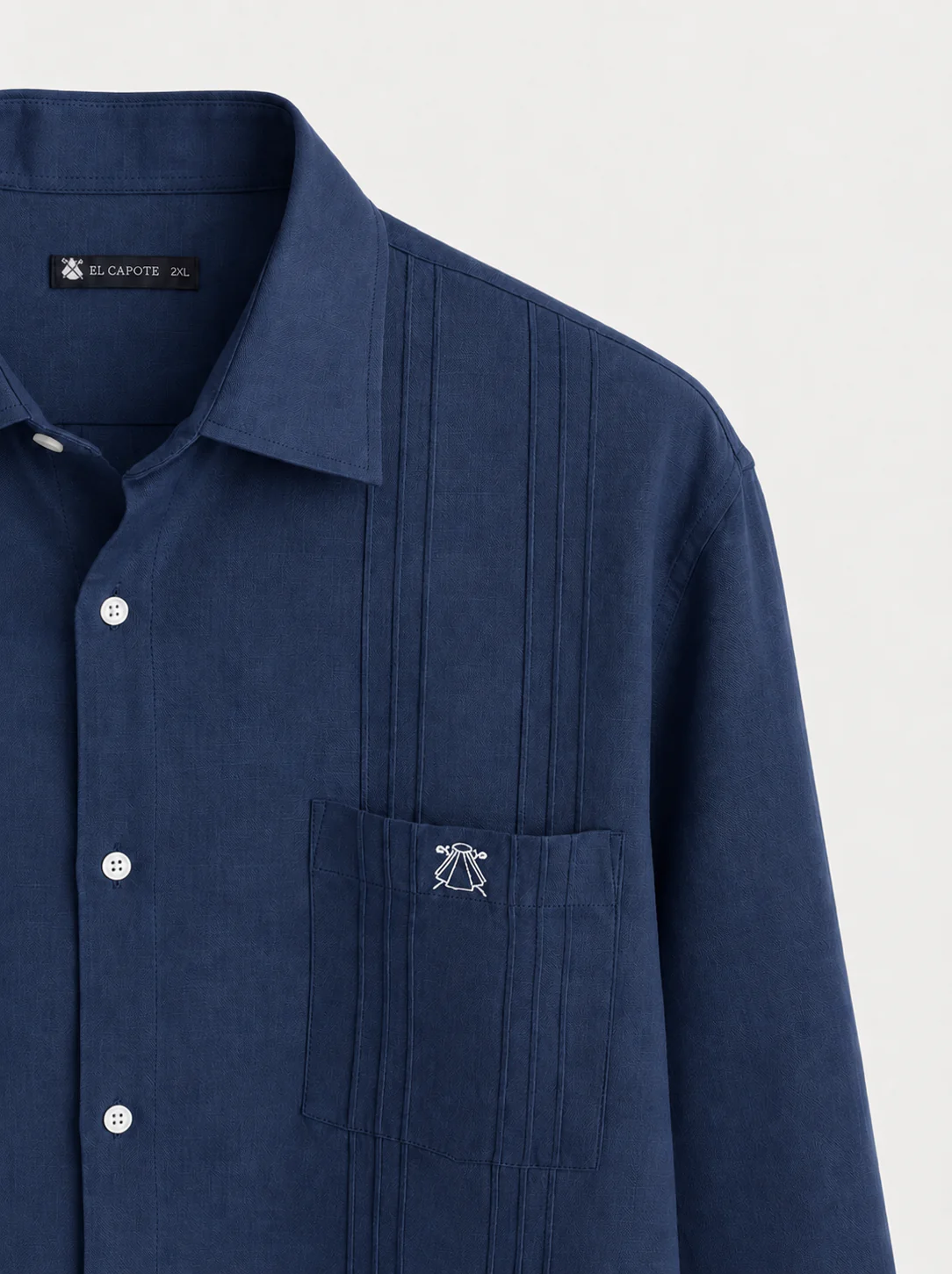Guayabera Azul Marino Hombre - Image 3