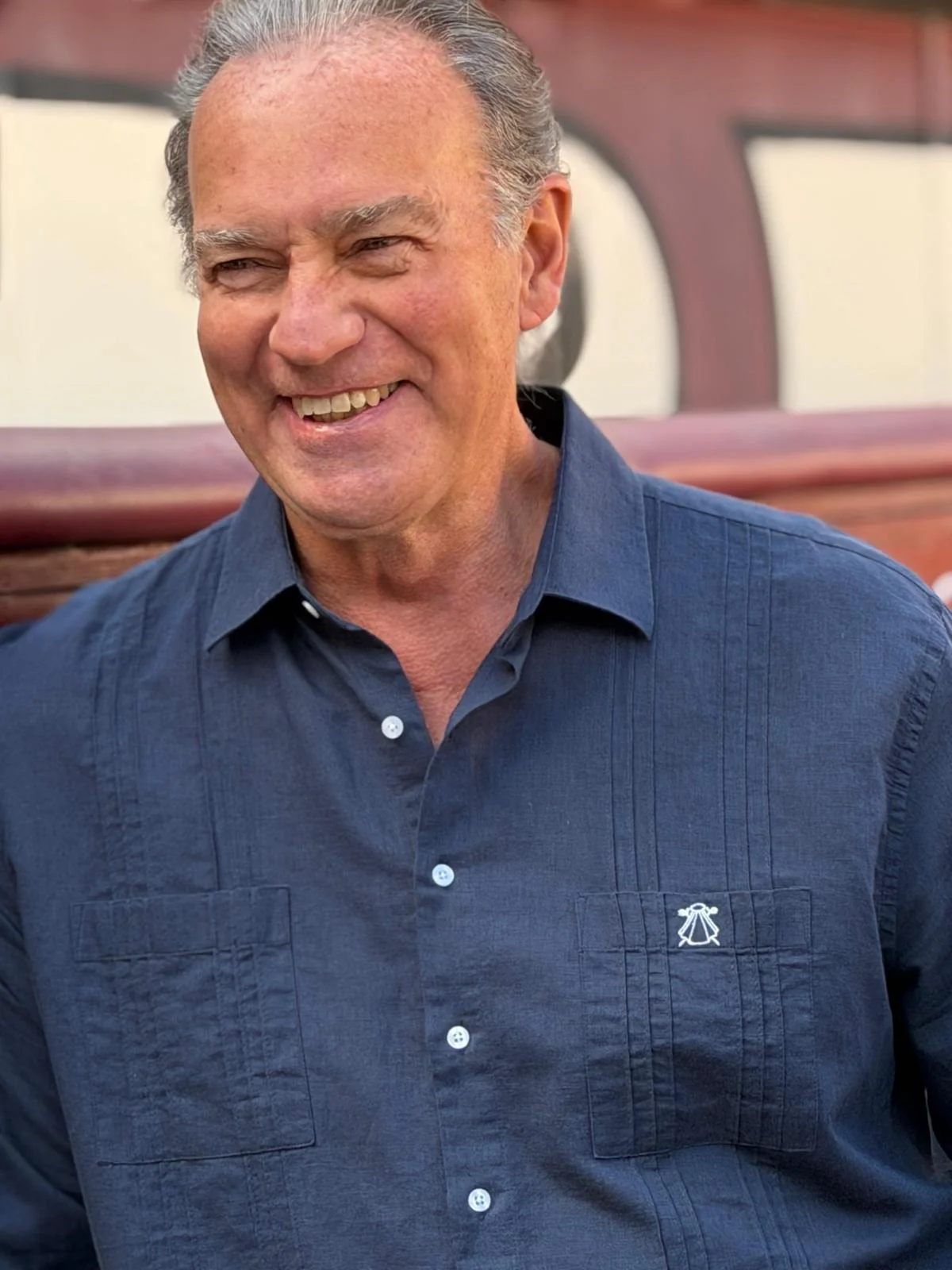 Guayabera Azul Marino Hombre - Image 4