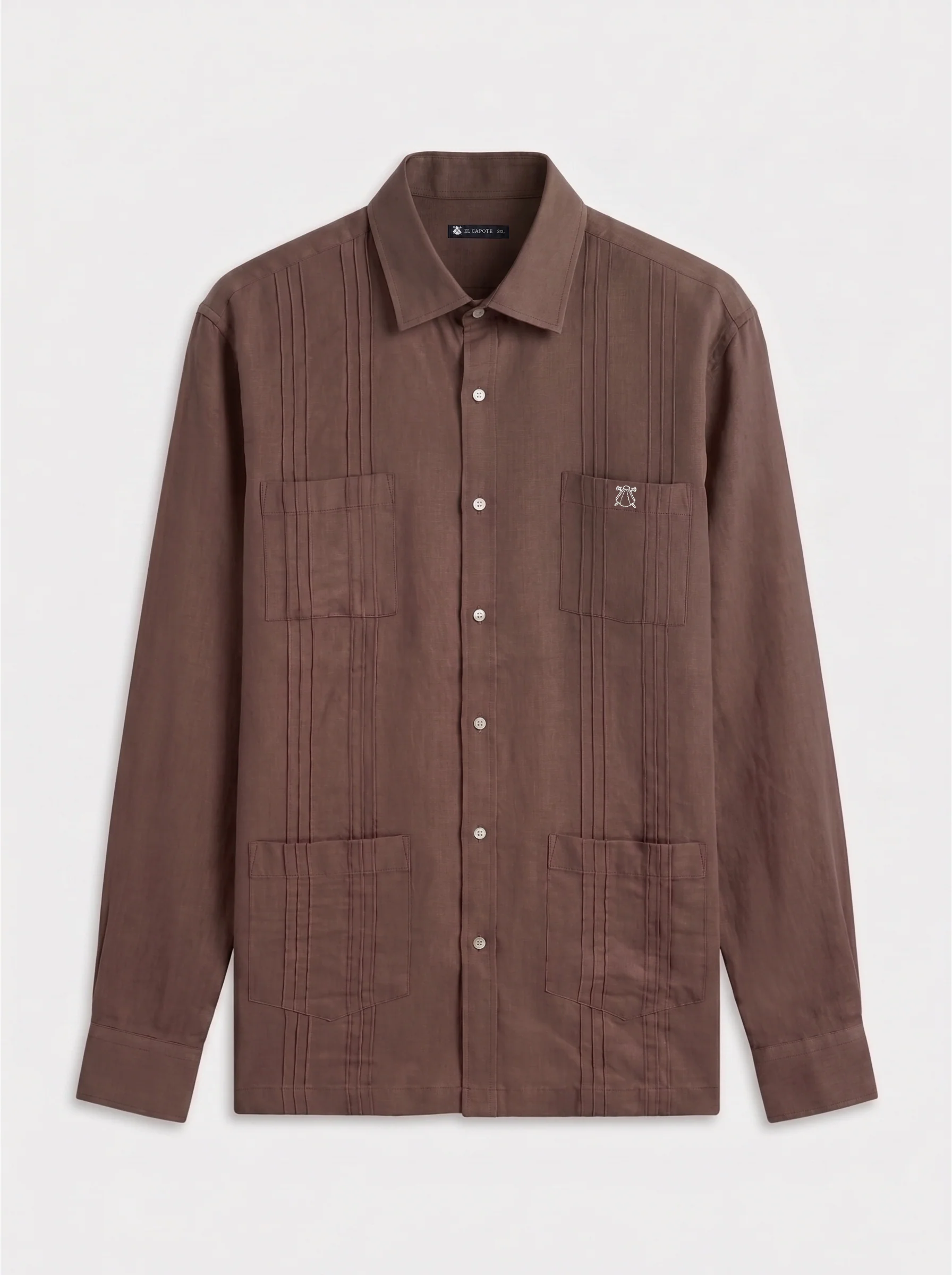 Guayabera Marrón Chocolate Hombre - Image 2