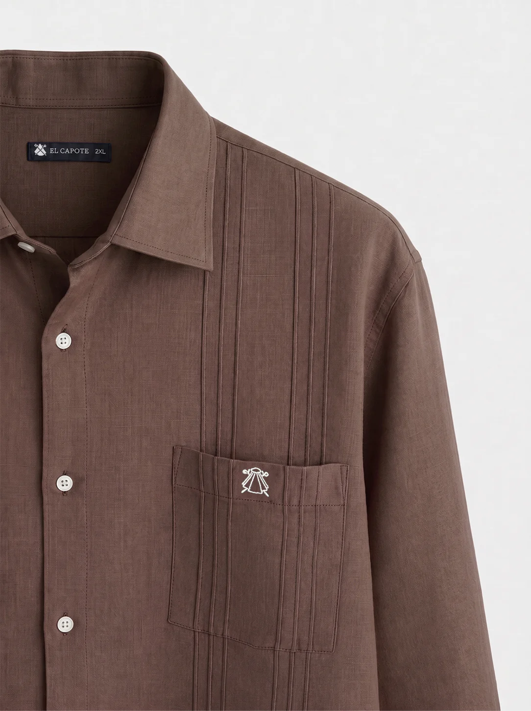 Guayabera Marrón Chocolate Hombre - Image 4