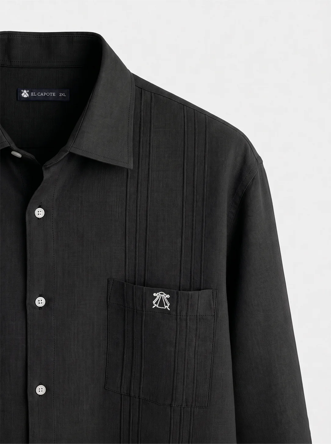 Guayabera Negra Hombre - Image 4